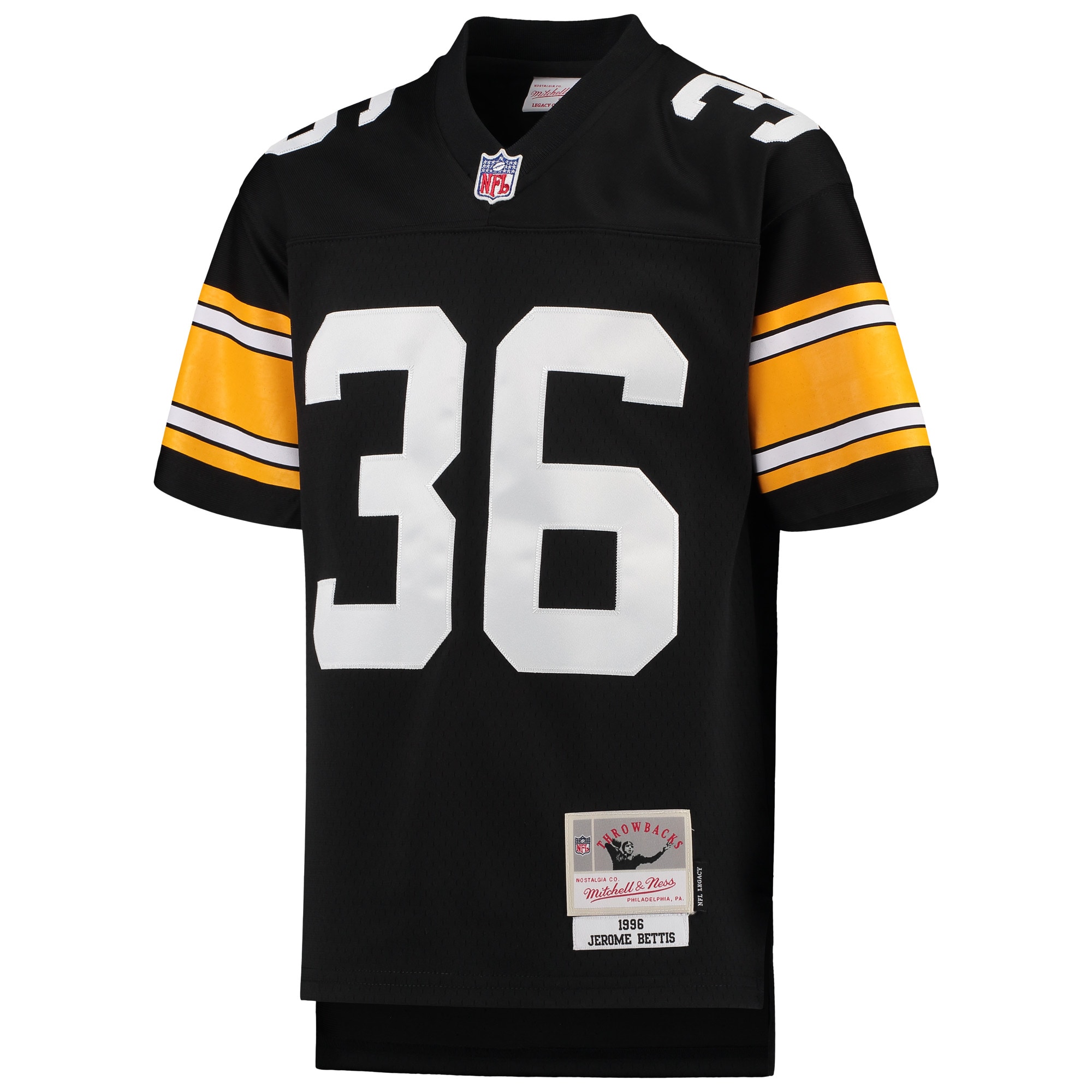 Jerome Bettis Pittsburgh Steelers Mitchell & Ness Youth 1996 Legacy Retired Player Jersey – Black Clowdercats