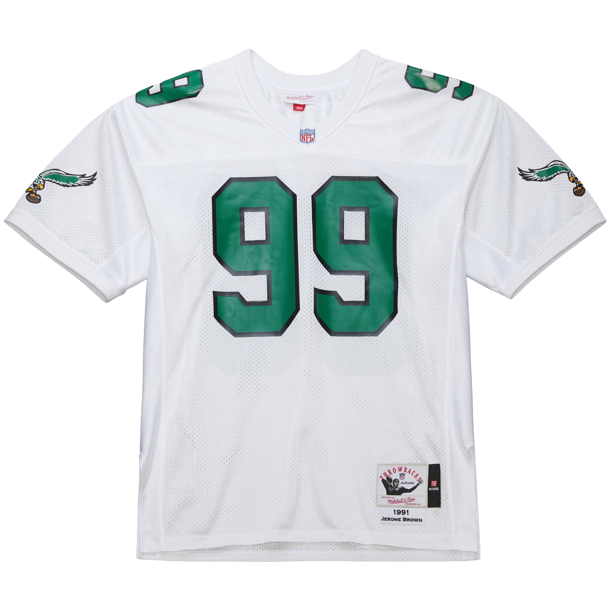 Jerome Brown Philadelphia Eagles Mitchell & Ness 1991 Authentic Throwback Retired Player Jersey – White Clowdercats