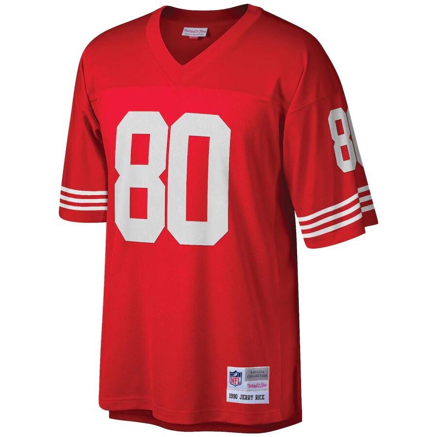 Jerry Rice San Francisco 49ers Mitchell & Ness Big & Tall 1990 Retired Player Replica Jersey – Scarlet Clowdercats