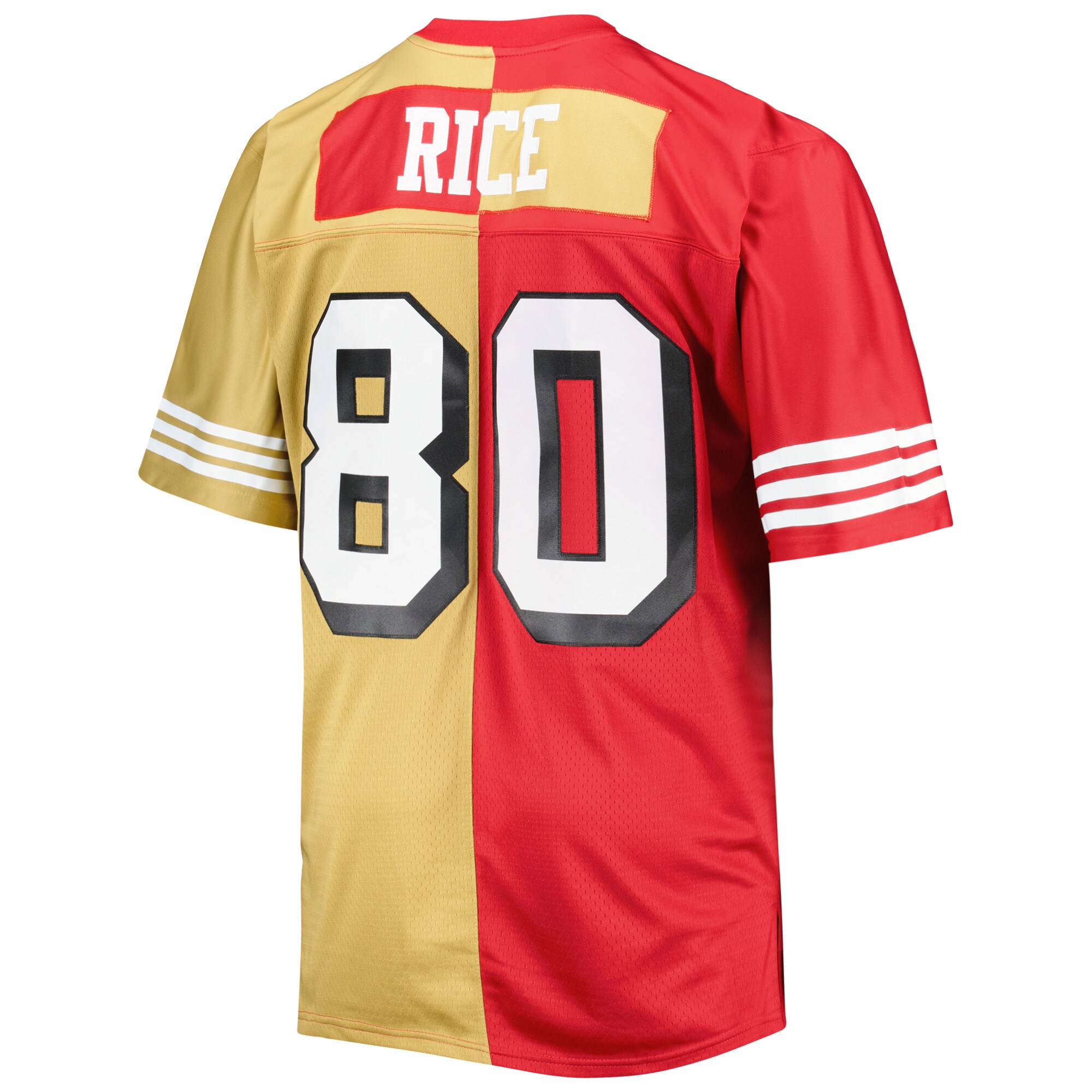 Jerry Rice San Francisco 49ers Mitchell & Ness Big & Tall Split Legacy Retired Player Replica Jersey – Scarlet/Gold Clowdercats