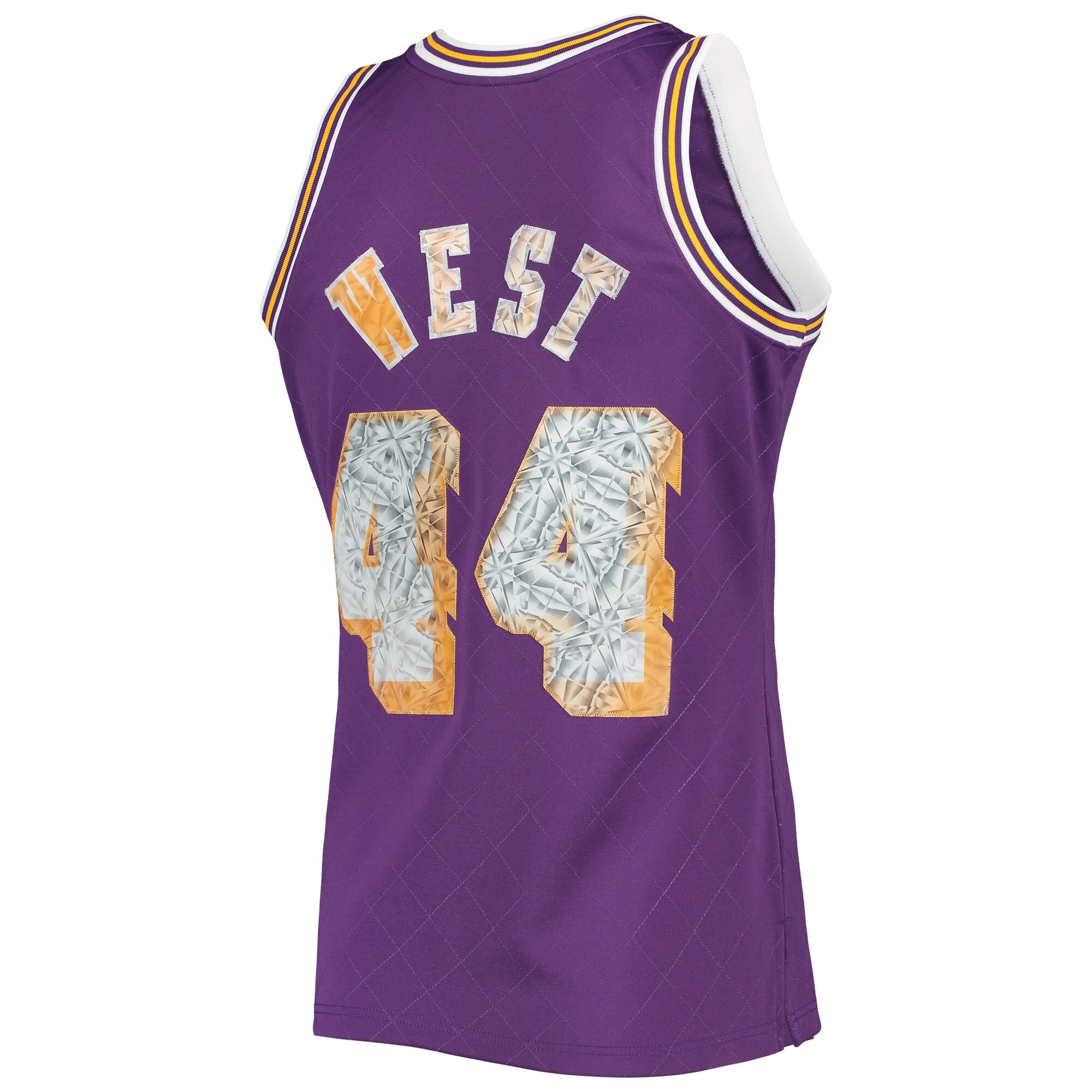 Jerry West Los Angeles Lakers Mitchell & Ness 1971/72 Hardwood Classics NBA 75th Anniversary Diamond Swingman Jersey – Purple Clowdercats