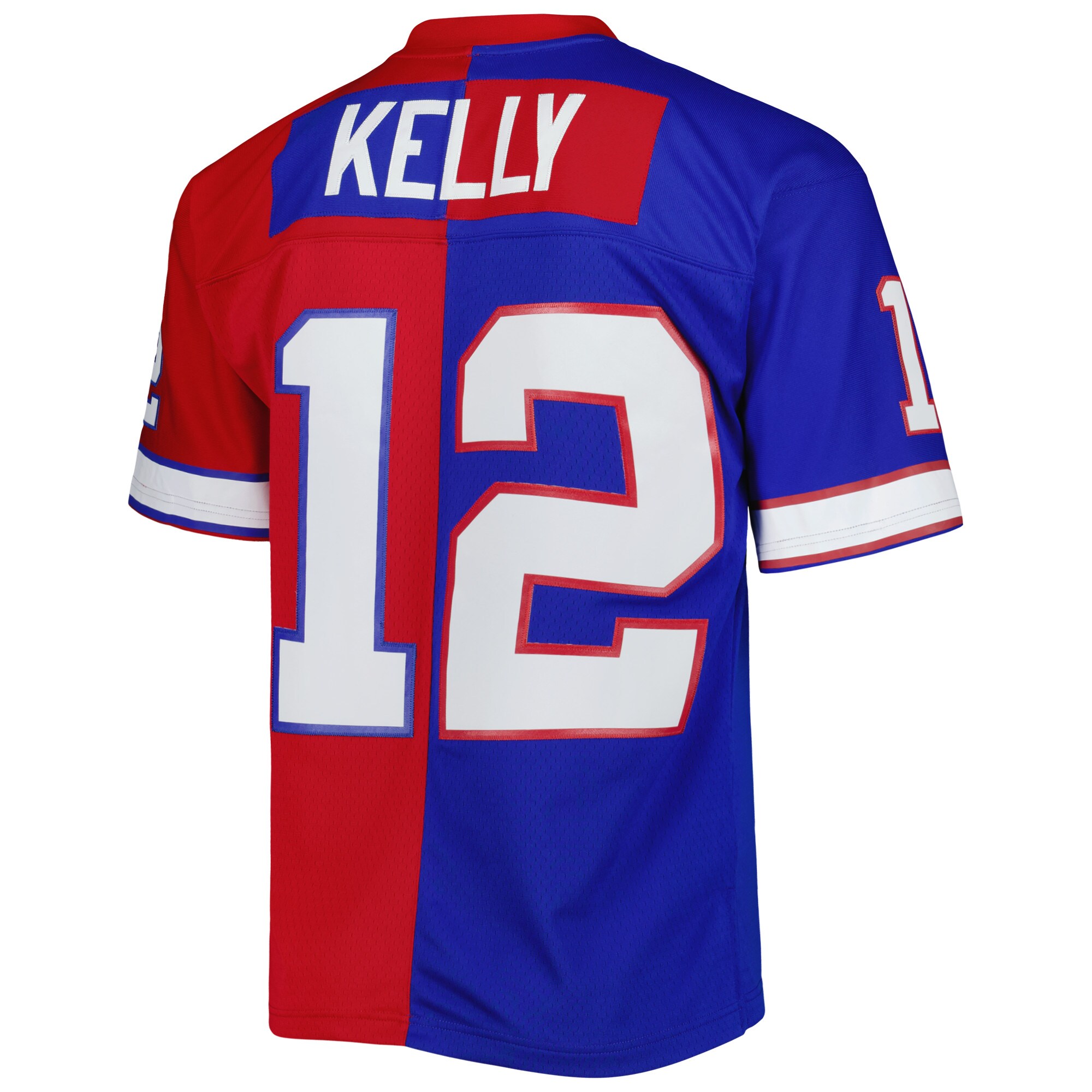 Jim Kelly Buffalo Bills Mitchell & Ness 1990 Split Legacy Replica Jersey – Royal/Red Clowdercats