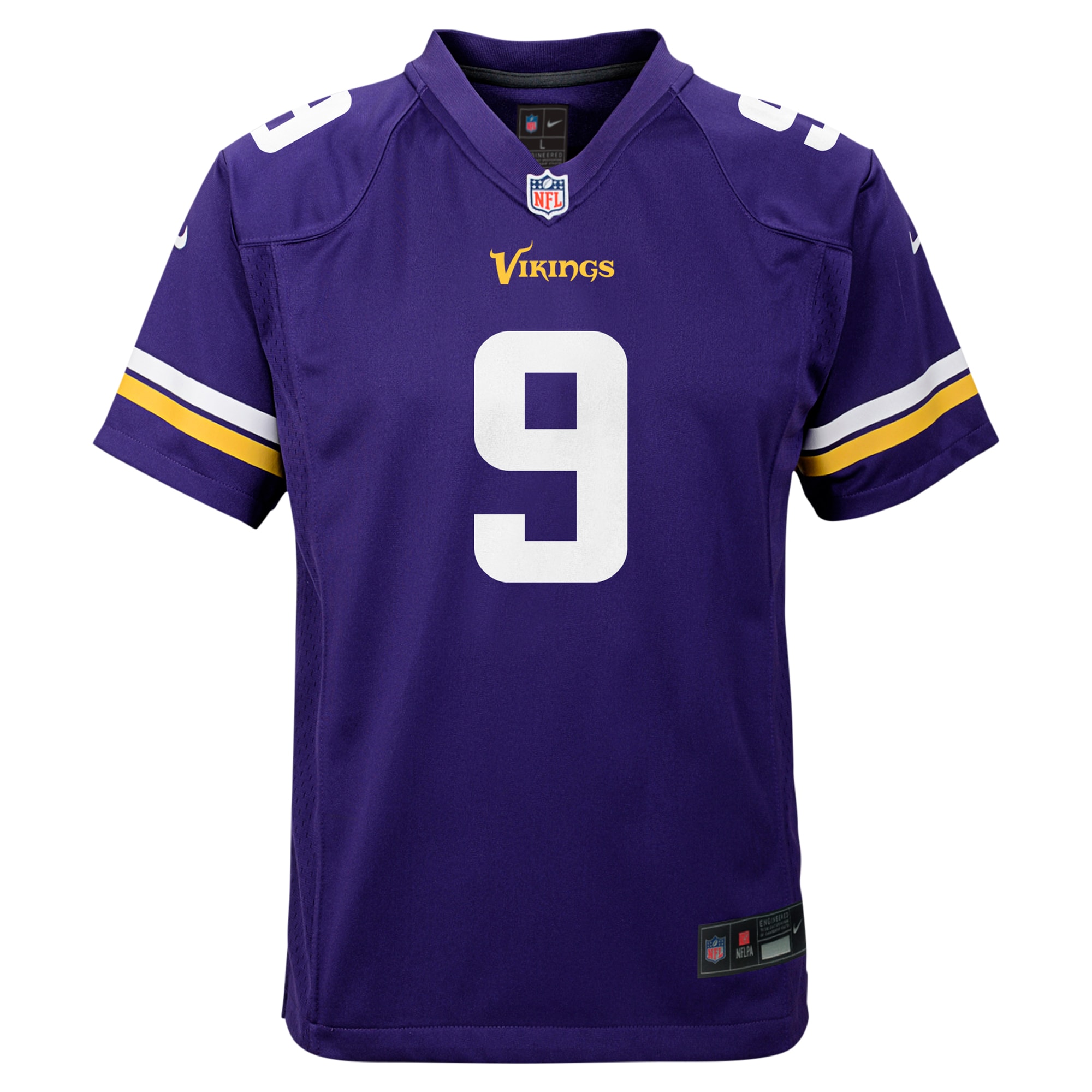 J.J. McCarthy Minnesota Vikings Nike Youth Game Jersey – Purple Clowdercats