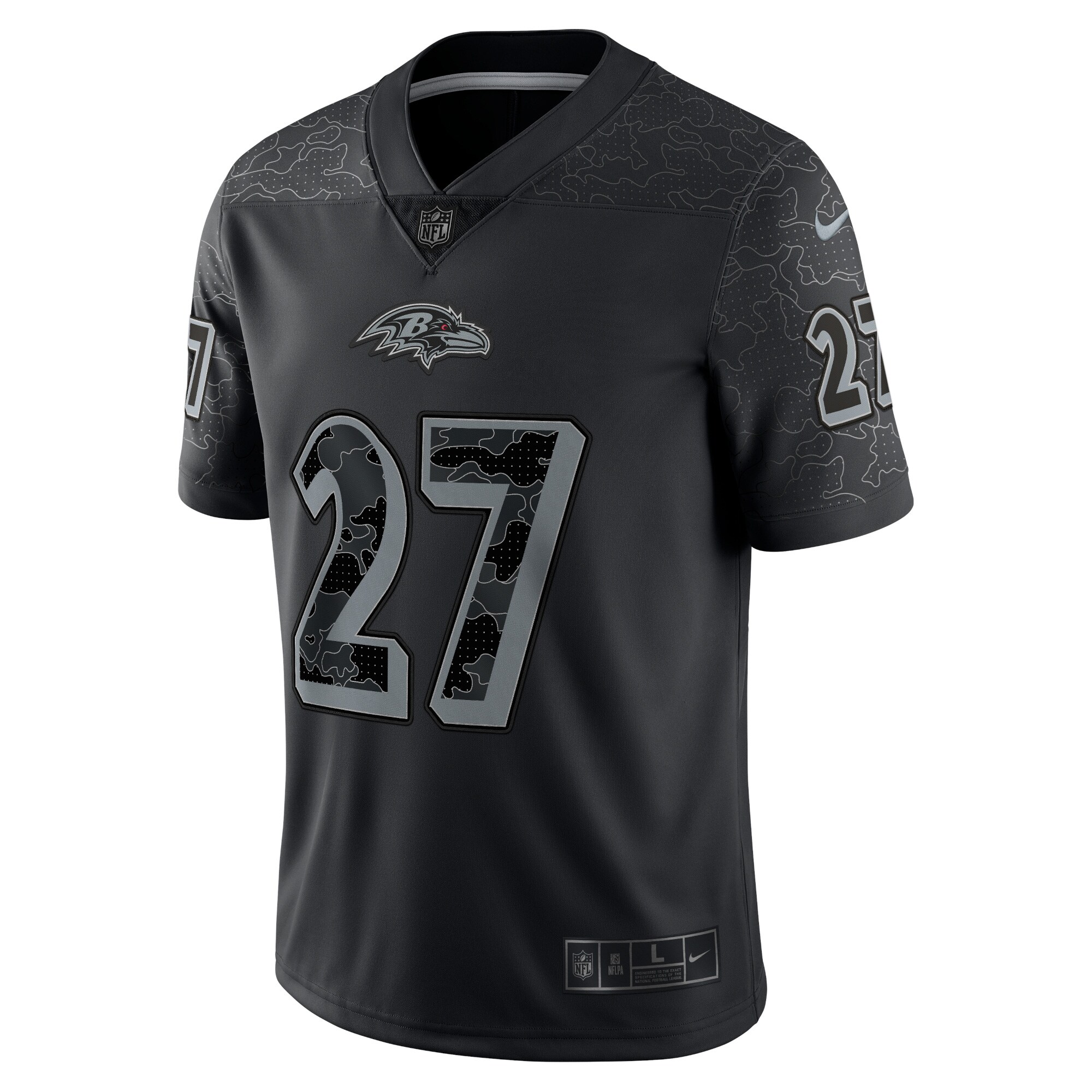 J.K. Dobbins Baltimore Ravens Nike RFLCTV Limited Jersey – Black Clowdercats