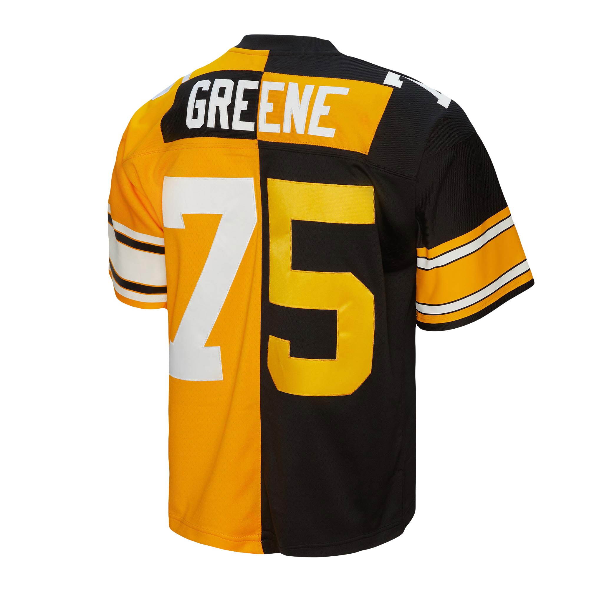 Joe Greene Pittsburgh Steelers Mitchell & Ness 1976 Split Legacy Replica Jersey – Black/Gold Clowdercats