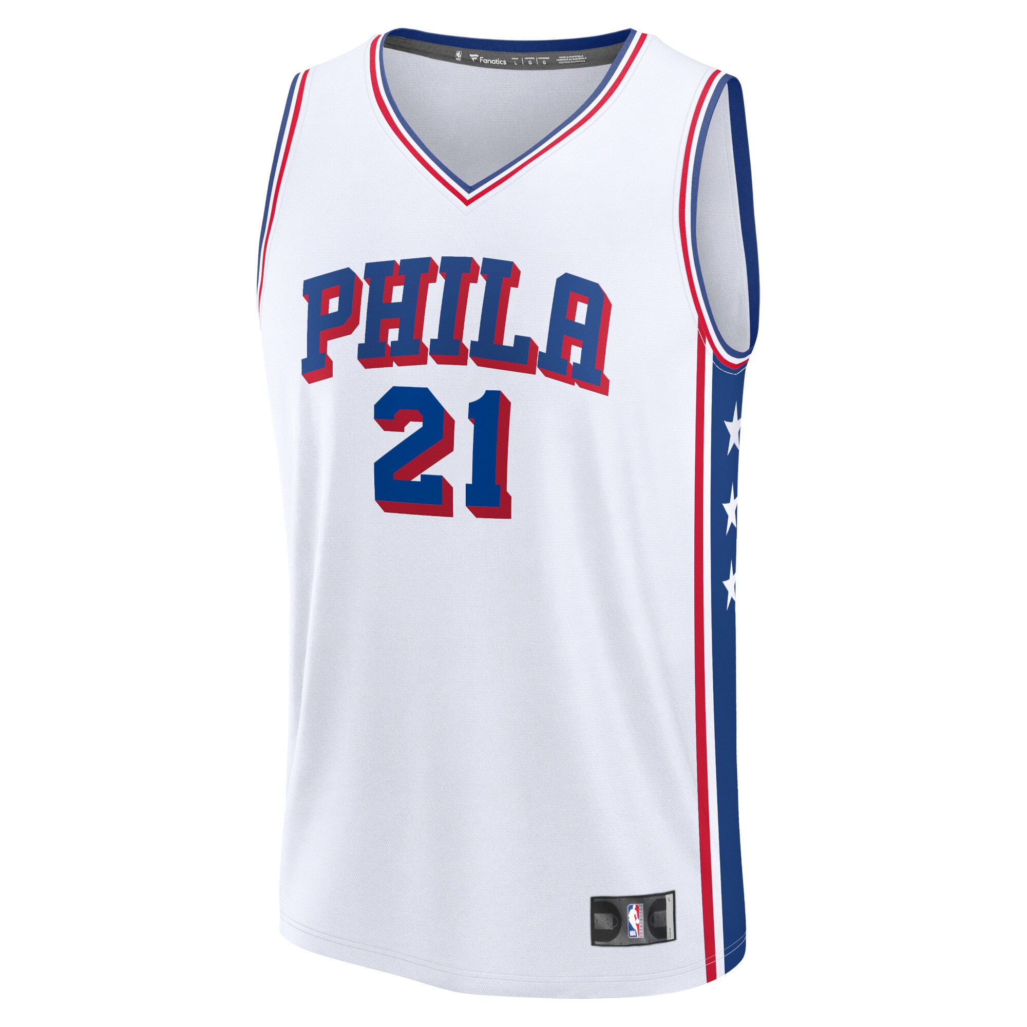 Joel Embiid Philadelphia 76ers Fanatics Fast Break Replica Jersey – Association Edition – White Clowdercats