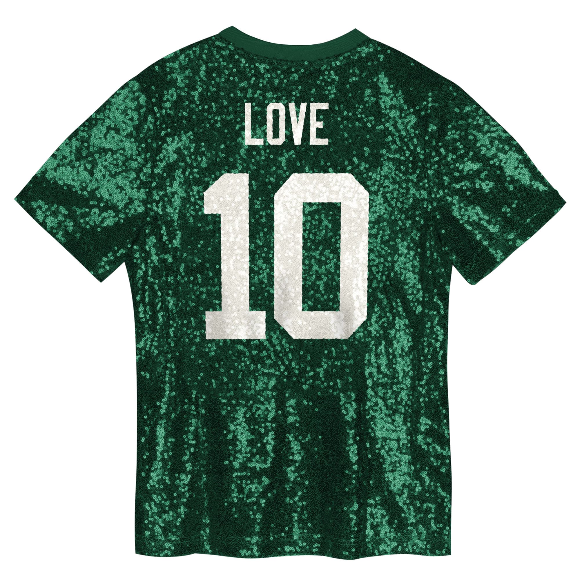 Jordan Love Green Bay Packers Girls Youth Sequin V-Neck Fashion Jersey – Green Clowdercats