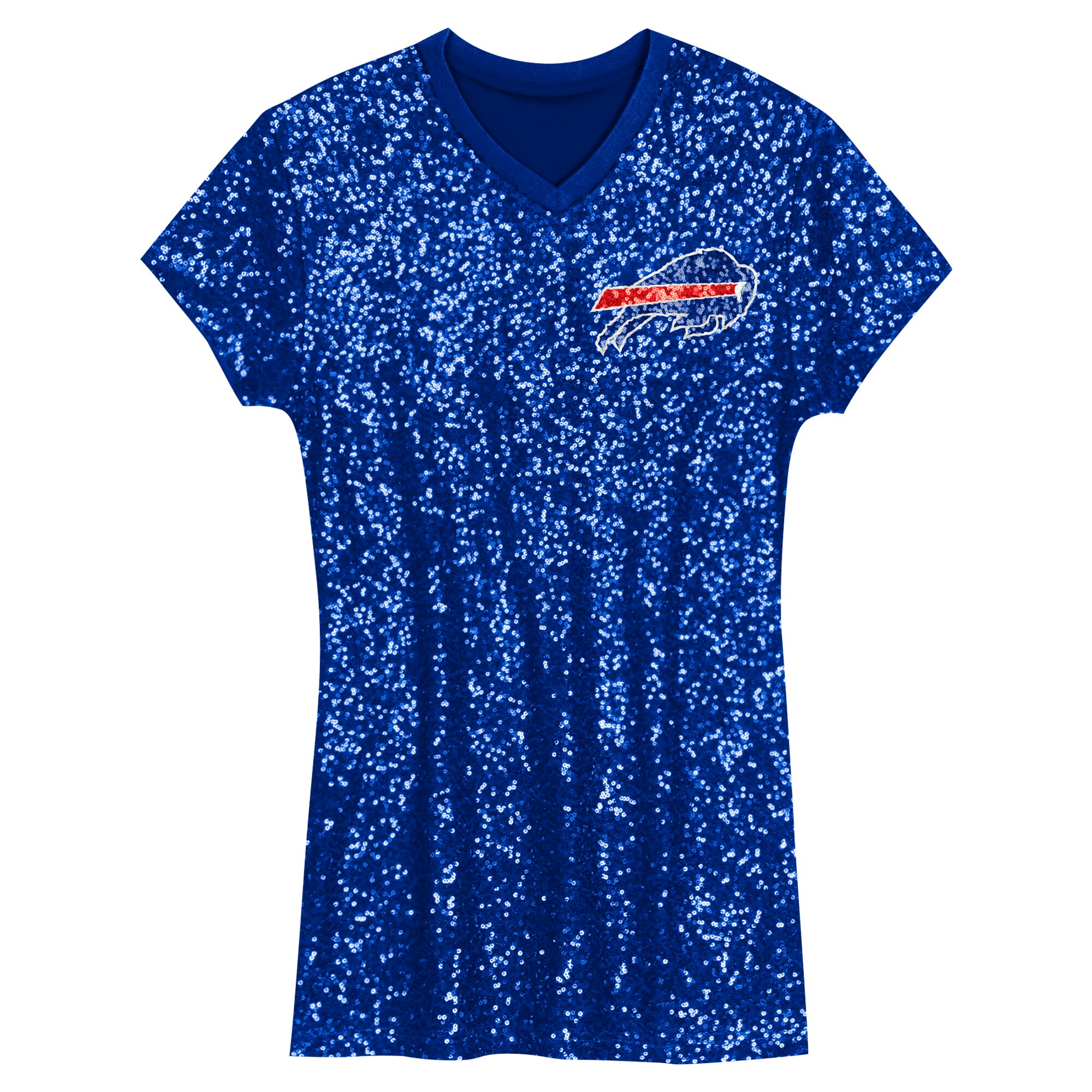 Josh Allen Buffalo Bills Girls Youth Sequin Player Name & Number V-Neck Dress – Royal Clowdercats