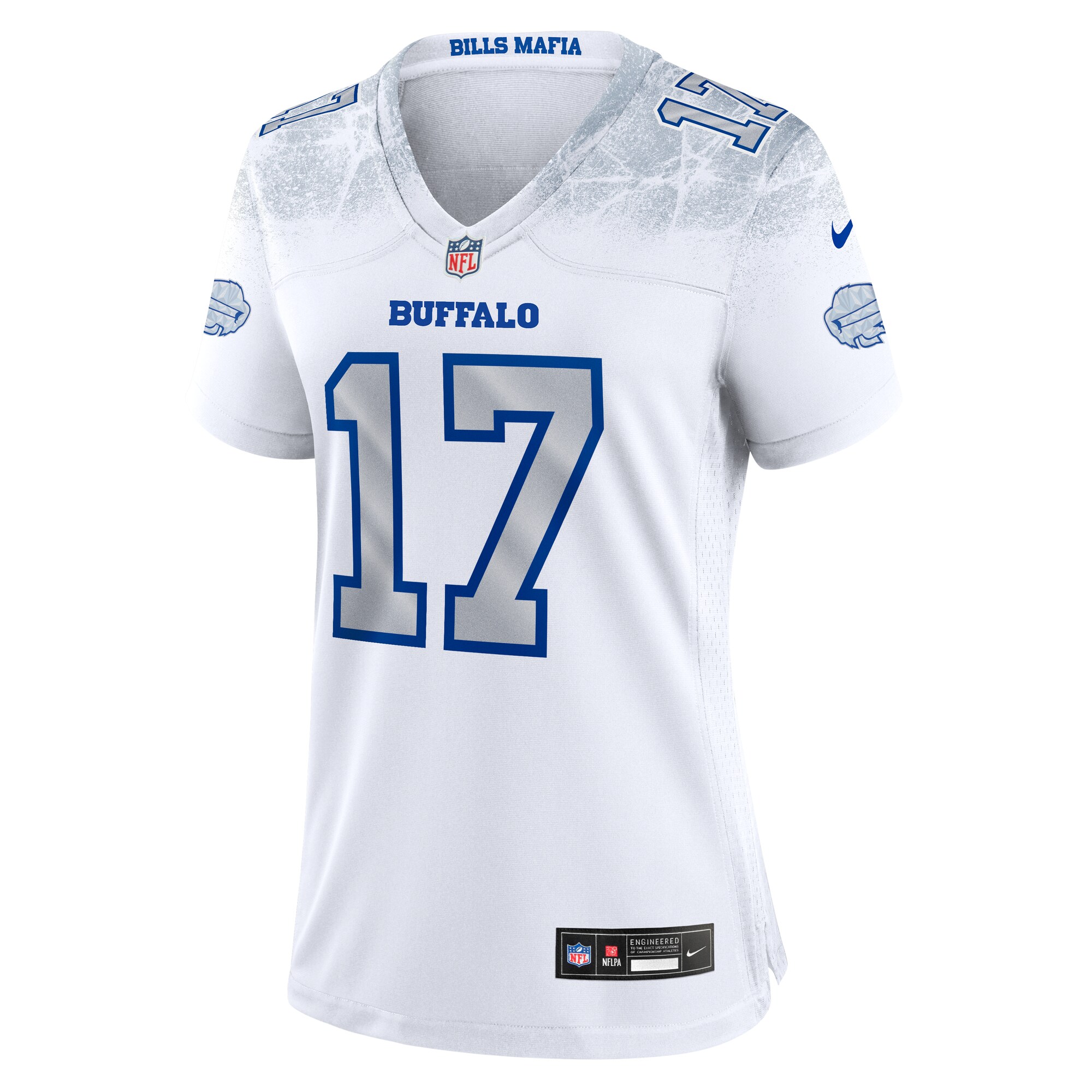 Josh Allen Buffalo Bills Nike Women’s 2025 Rivalries Collection Game Jersey – White Clowdercats