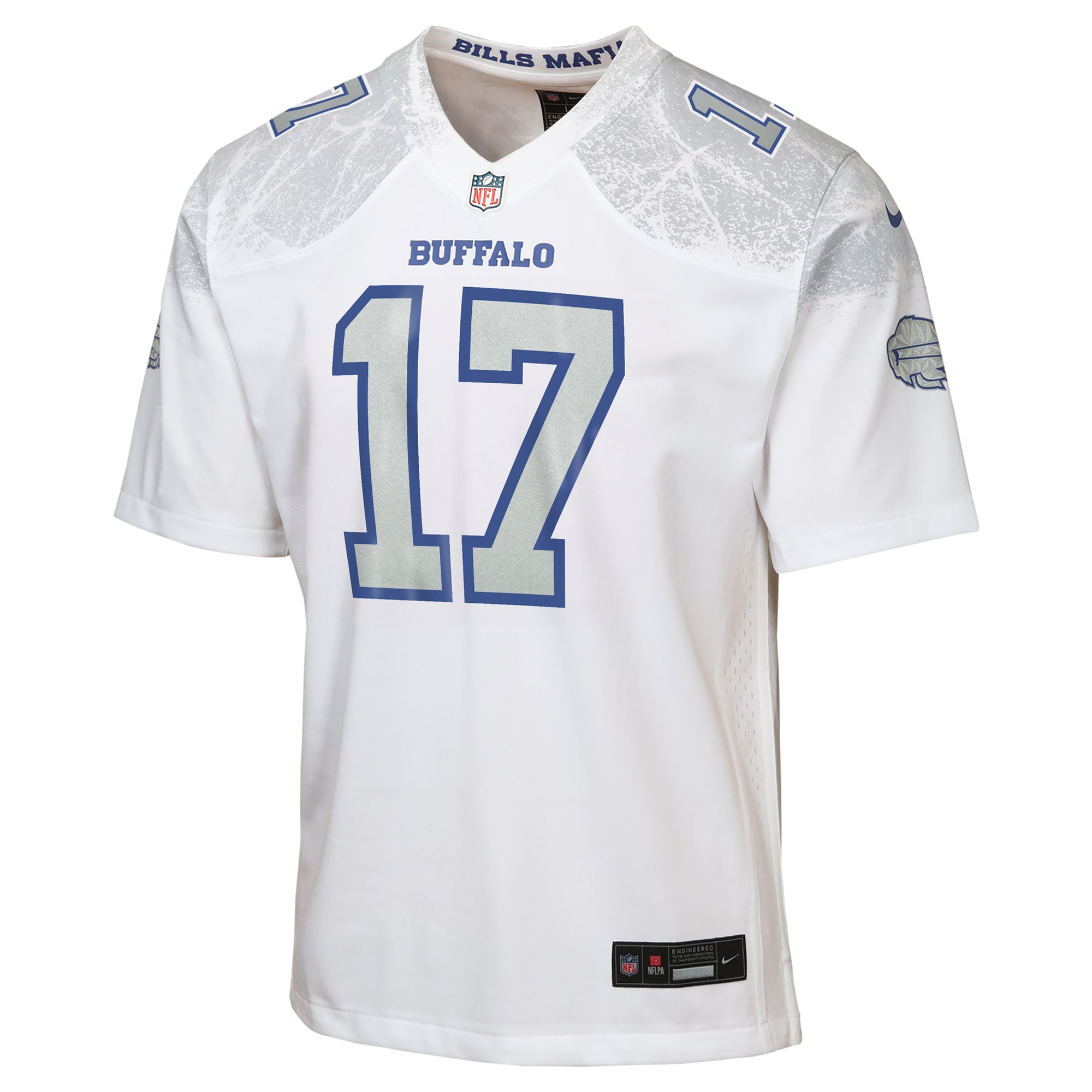 Josh Allen Buffalo Bills Nike Youth 2025 Rivalries Collection Game Jersey – White Clowdercats