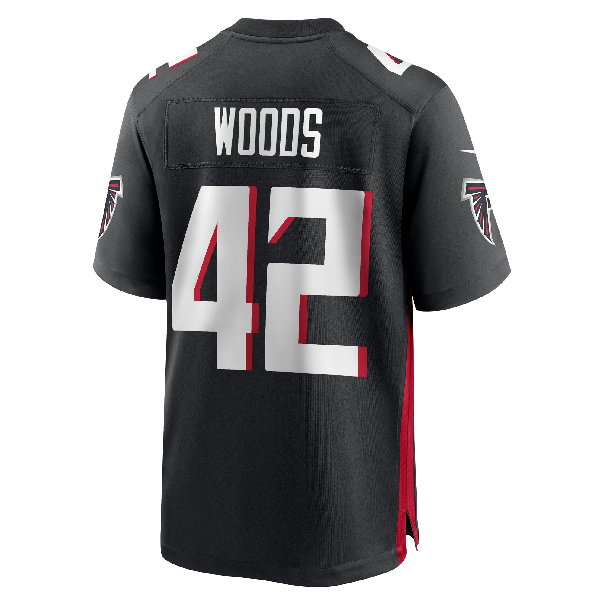 Josh Woods Atlanta Falcons Nike Team Game Jersey – Black Clowdercats