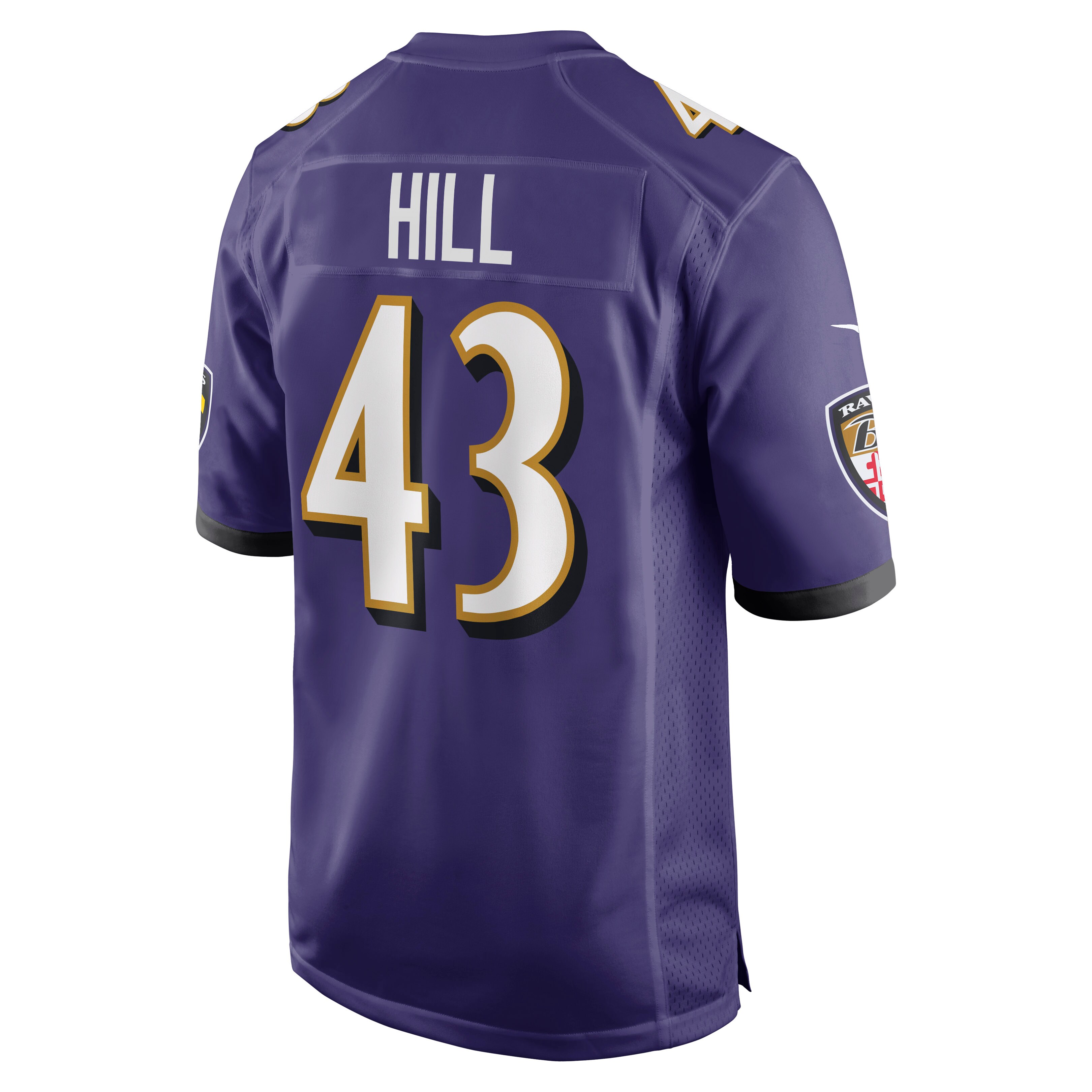 Justice Hill Baltimore Ravens Nike Game Jersey – Purple Clowdercats