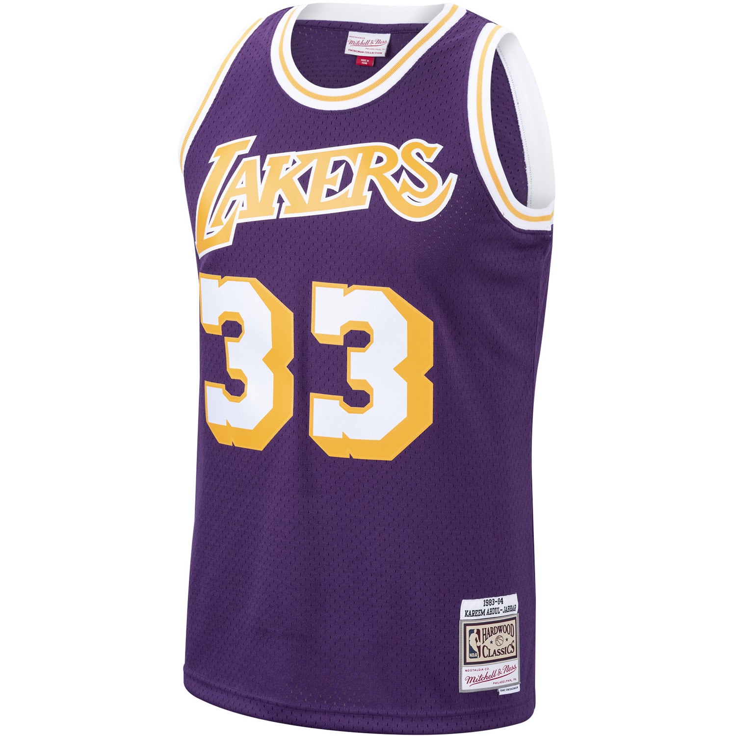 Kareem Abdul-Jabbar Los Angeles Lakers Mitchell & Ness Hardwood Classics Swingman Jersey – Purple Clowdercats