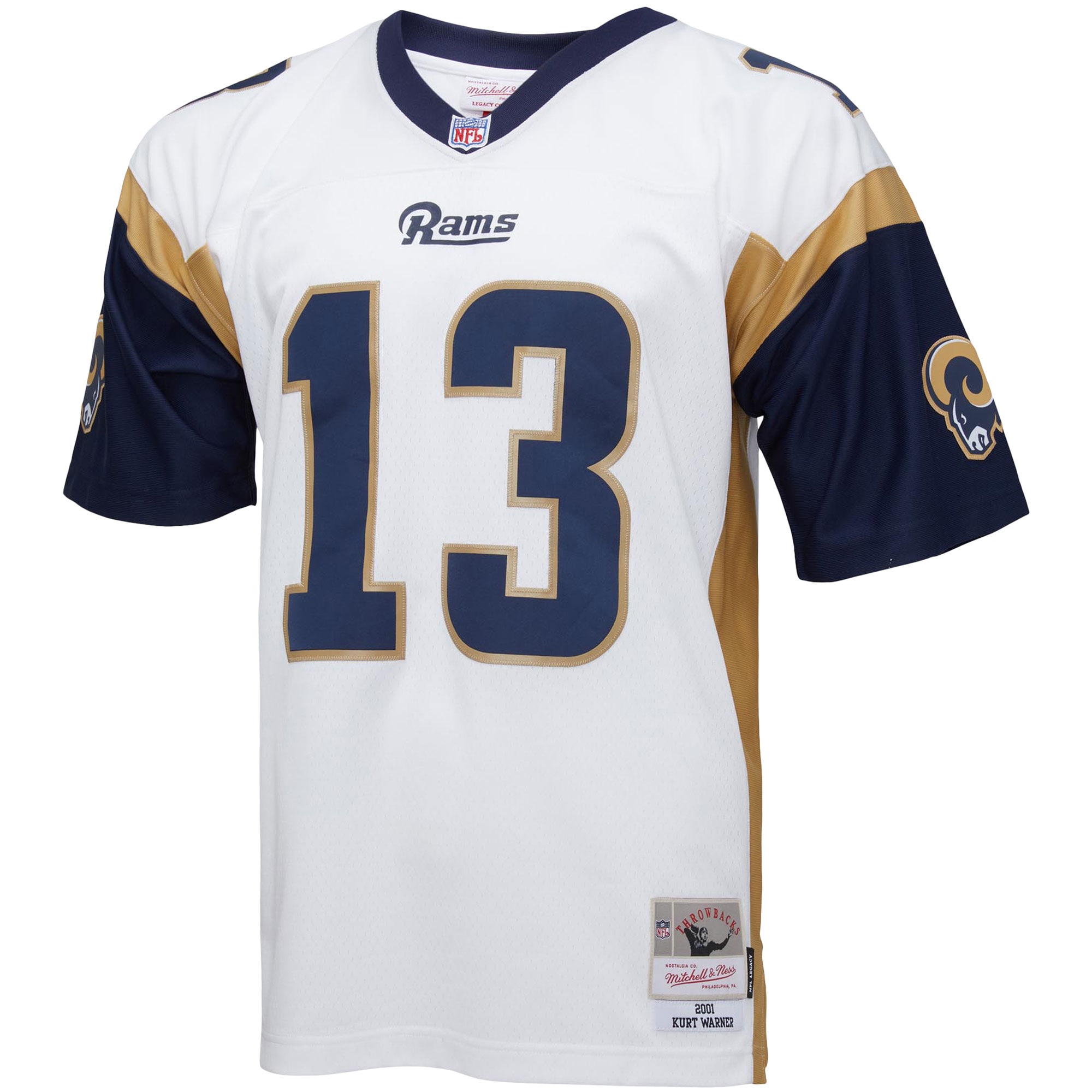 Kurt Warner Los Angeles Rams Mitchell & Ness Big & Tall 2001 Retired Player Replica Jersey – White Clowdercats
