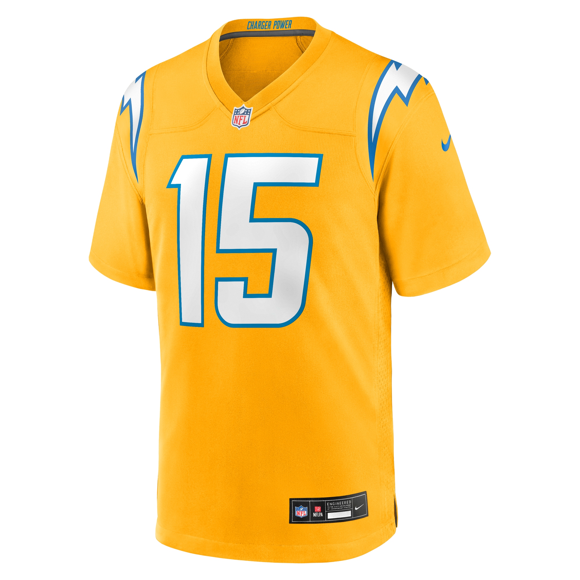Ladd McConkey Los Angeles Chargers Nike Alternate Charger Power Game Player Jersey – Gold Clowdercats