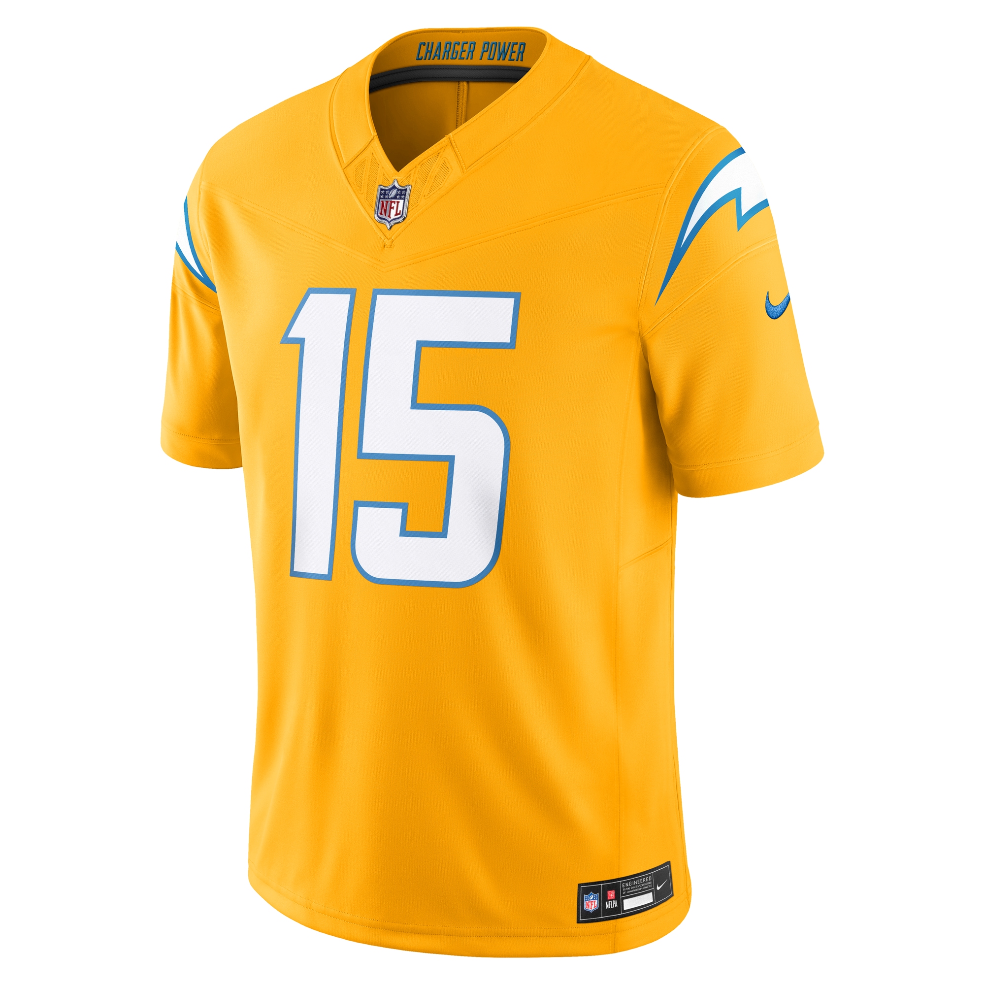 Ladd McConkey Los Angeles Chargers Nike Alternate Charger Power Vapor F.U.S.E. Limited Jersey – Gold Clowdercats
