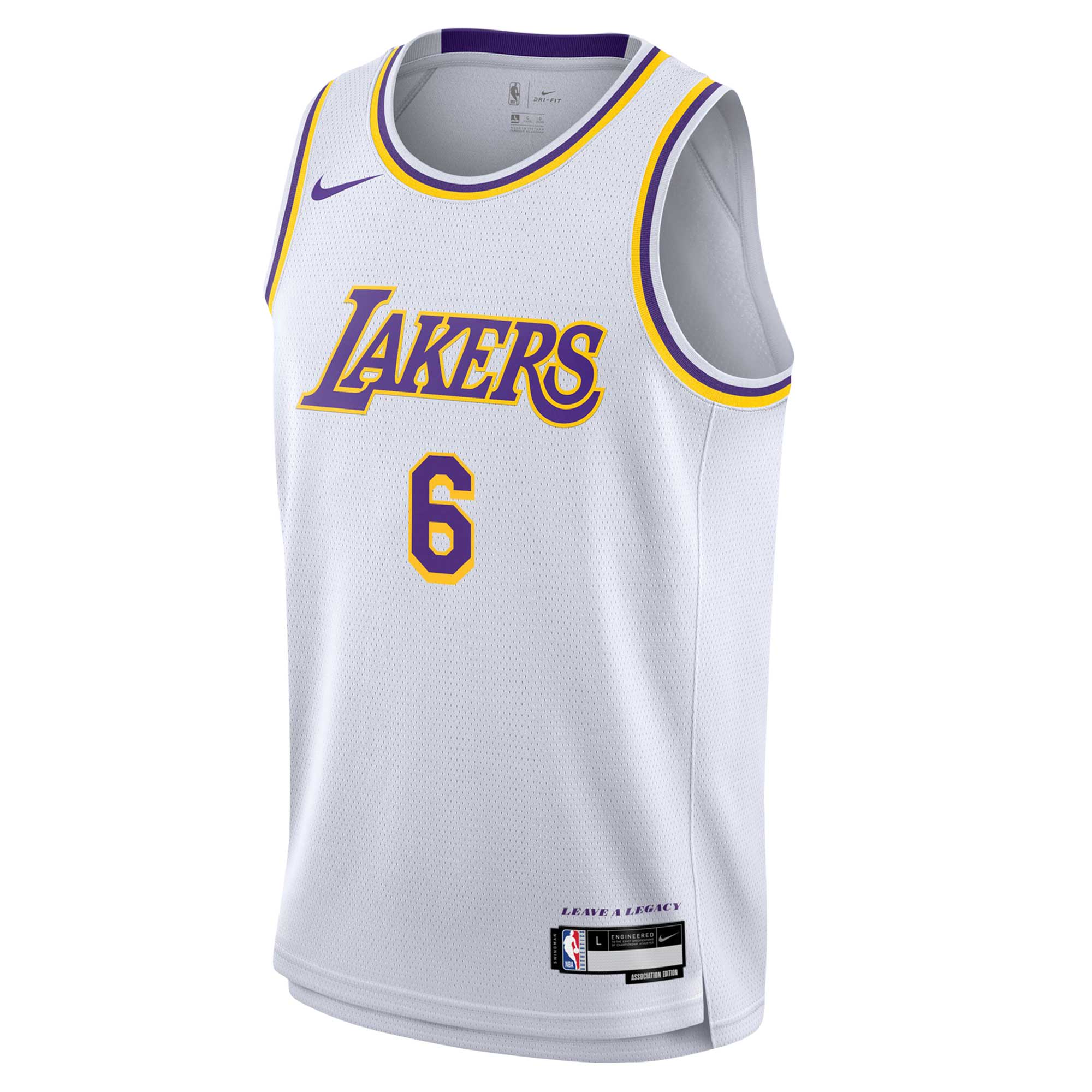 LeBron James Los Angeles Lakers Nike Youth Swingman Jersey – Association Edition – White Clowdercats