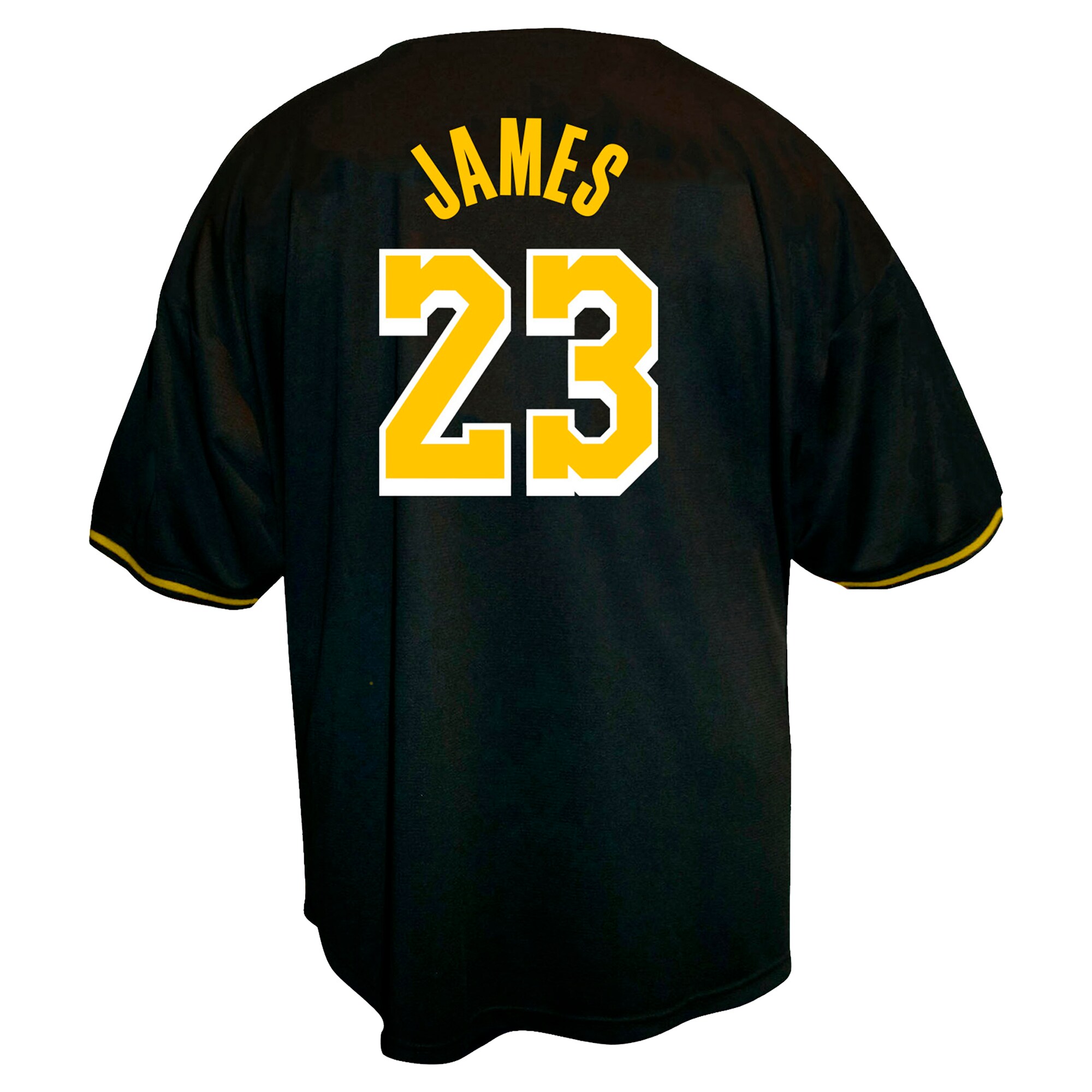 LeBron James Los Angeles Lakers Profile Big & Tall Name & Number Button-Up Jersey – Black Clowdercats