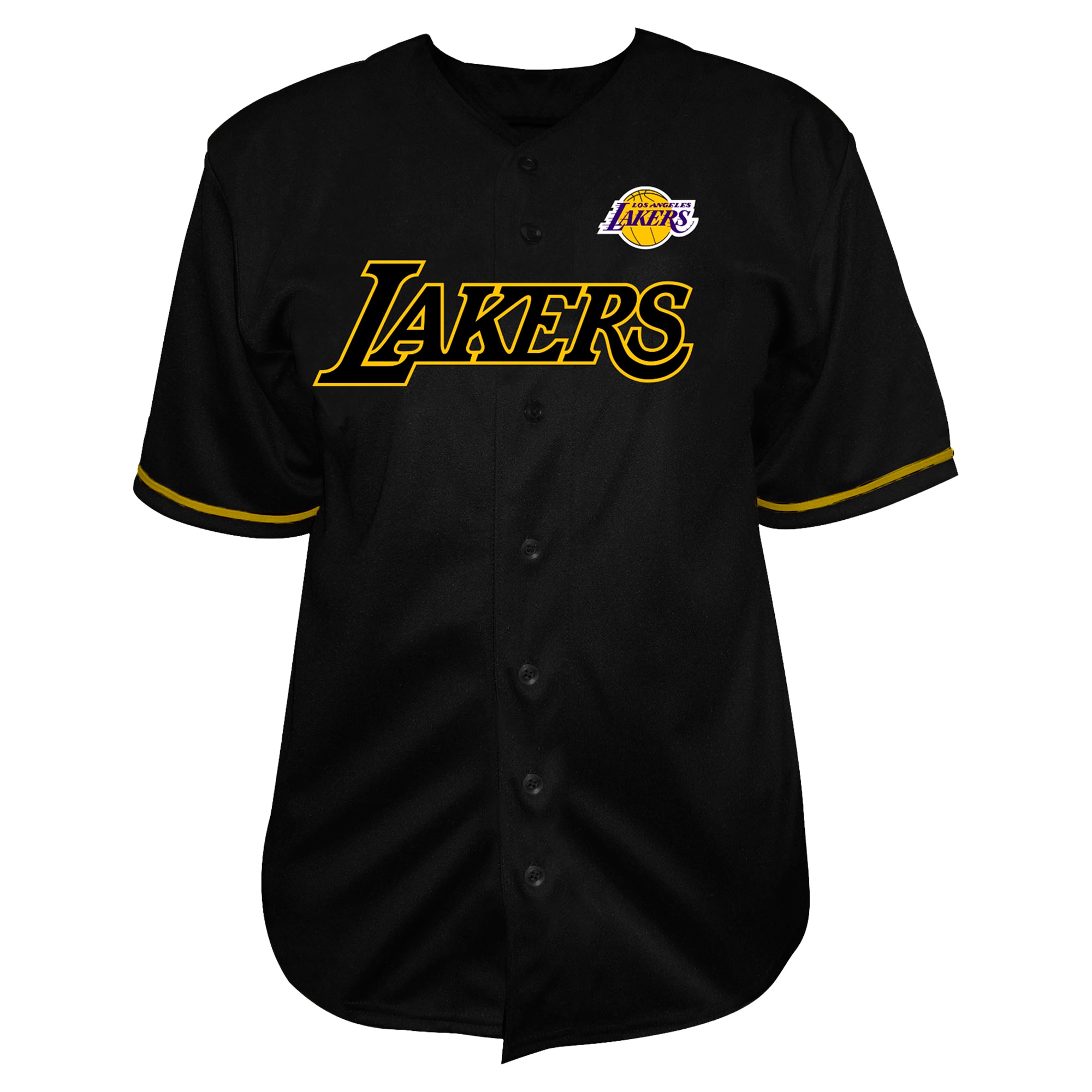 LeBron James Los Angeles Lakers Profile Big & Tall Name & Number Button-Up Jersey – Black Clowdercats