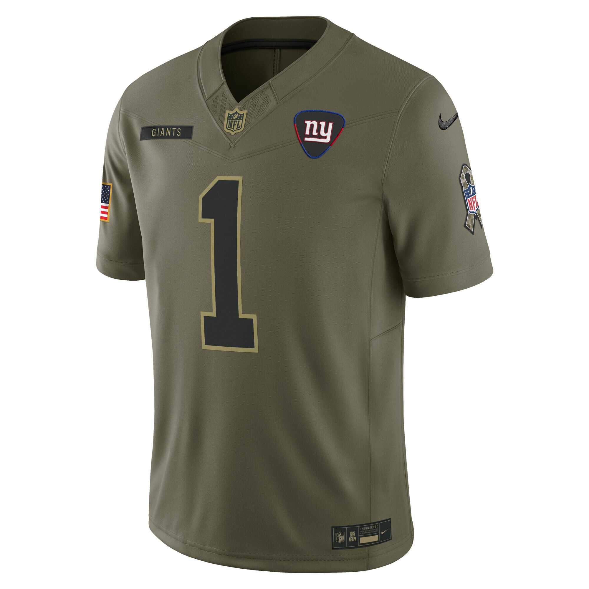 Malik Nabers New York Giants Nike 2025 Salute to Service Limited Jersey – Olive Clowdercats