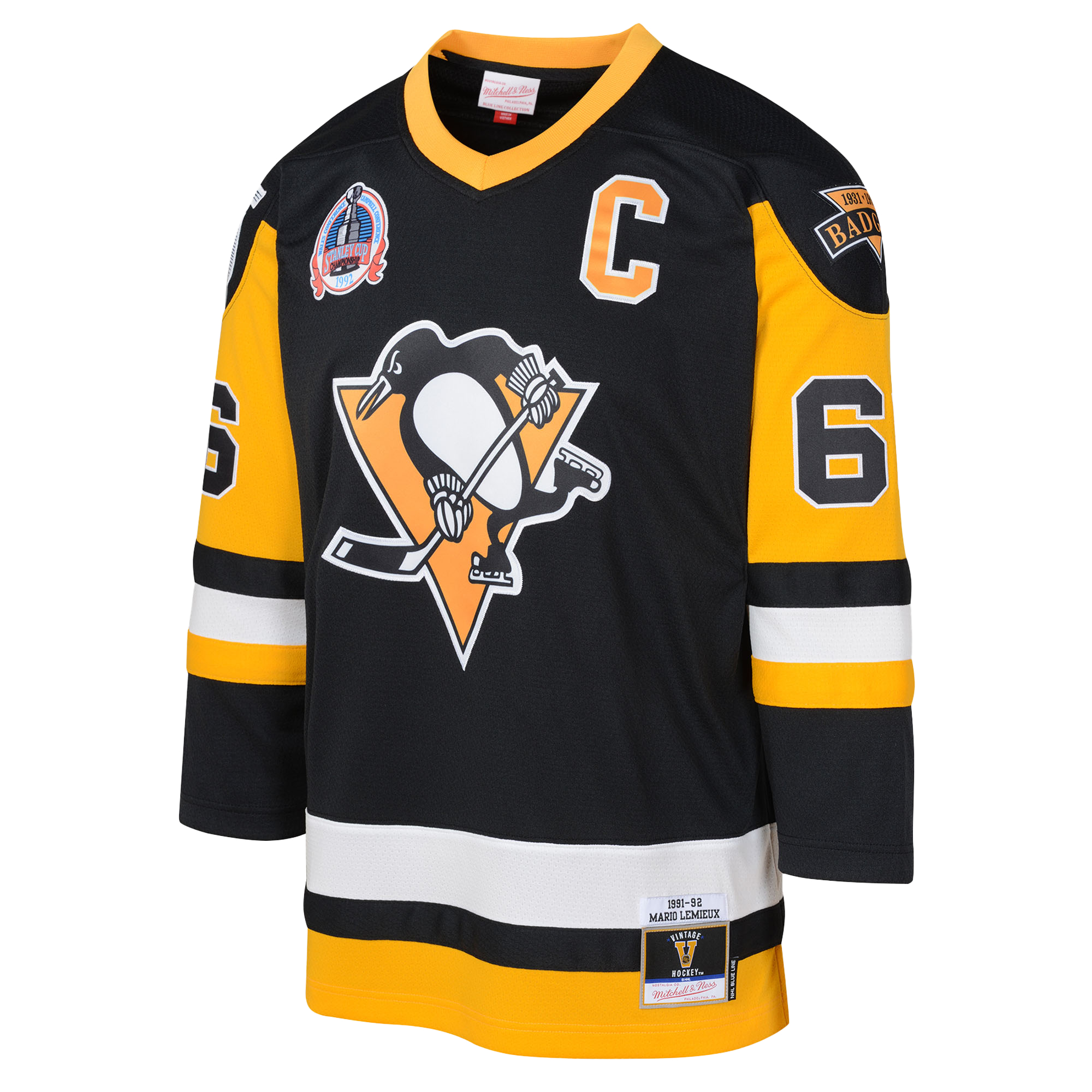 Mario Lemieux Pittsburgh Penguins Mitchell & Ness Preschool 1991/92 Blue Line 2.0 Player Jersey – Black Clowdercats