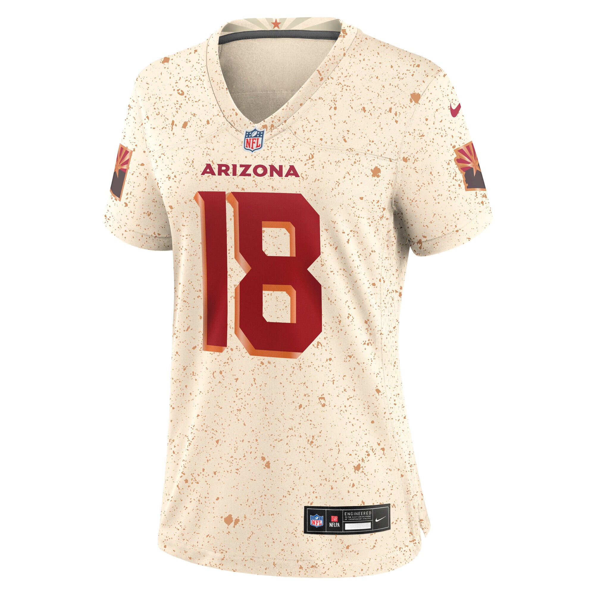 Marvin Harrison Jr. Arizona Cardinals Nike Women’s 2025 Rivalries Collection Game Jersey – Natural Clowdercats