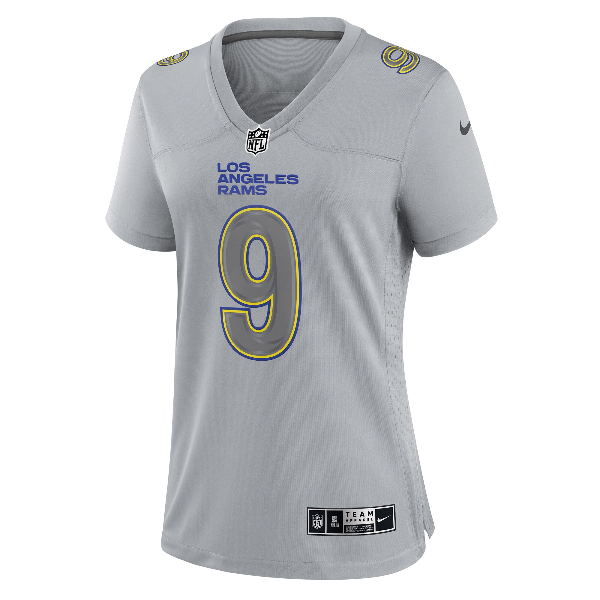 Matthew Stafford Los Angeles Rams Nike Women’s Atmosphere Fashion Game Jersey – Gray Clowdercats