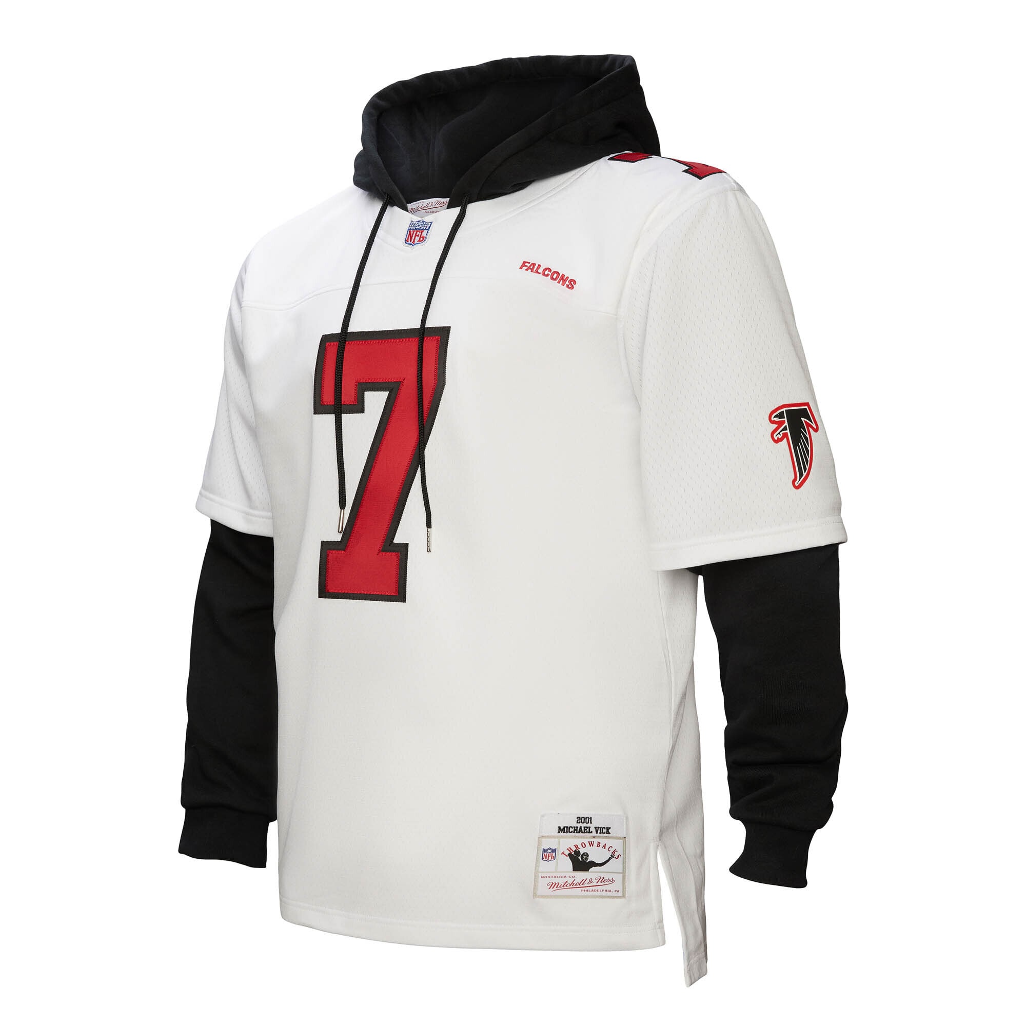 Michael Vick Atlanta Falcons Mitchell & Ness Player Name & Number Hoodie Legacy Jersey – White Clowdercats