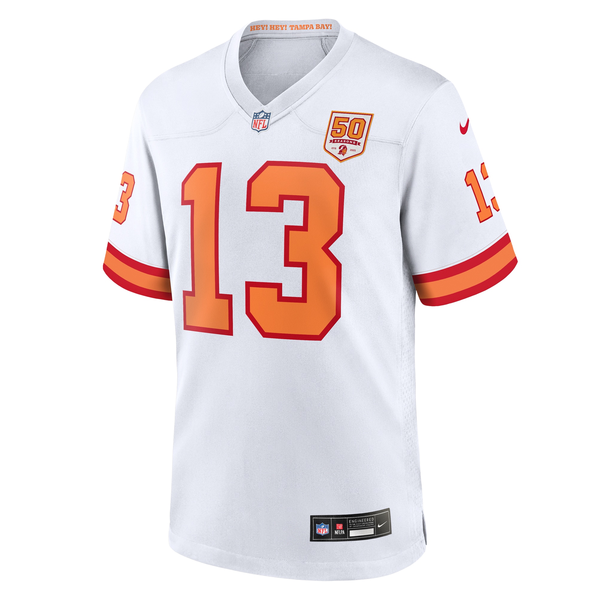Mike Evans ’76 Tampa Bay Buccaneers Nike 50th Season Game Jersey – White Clowdercats