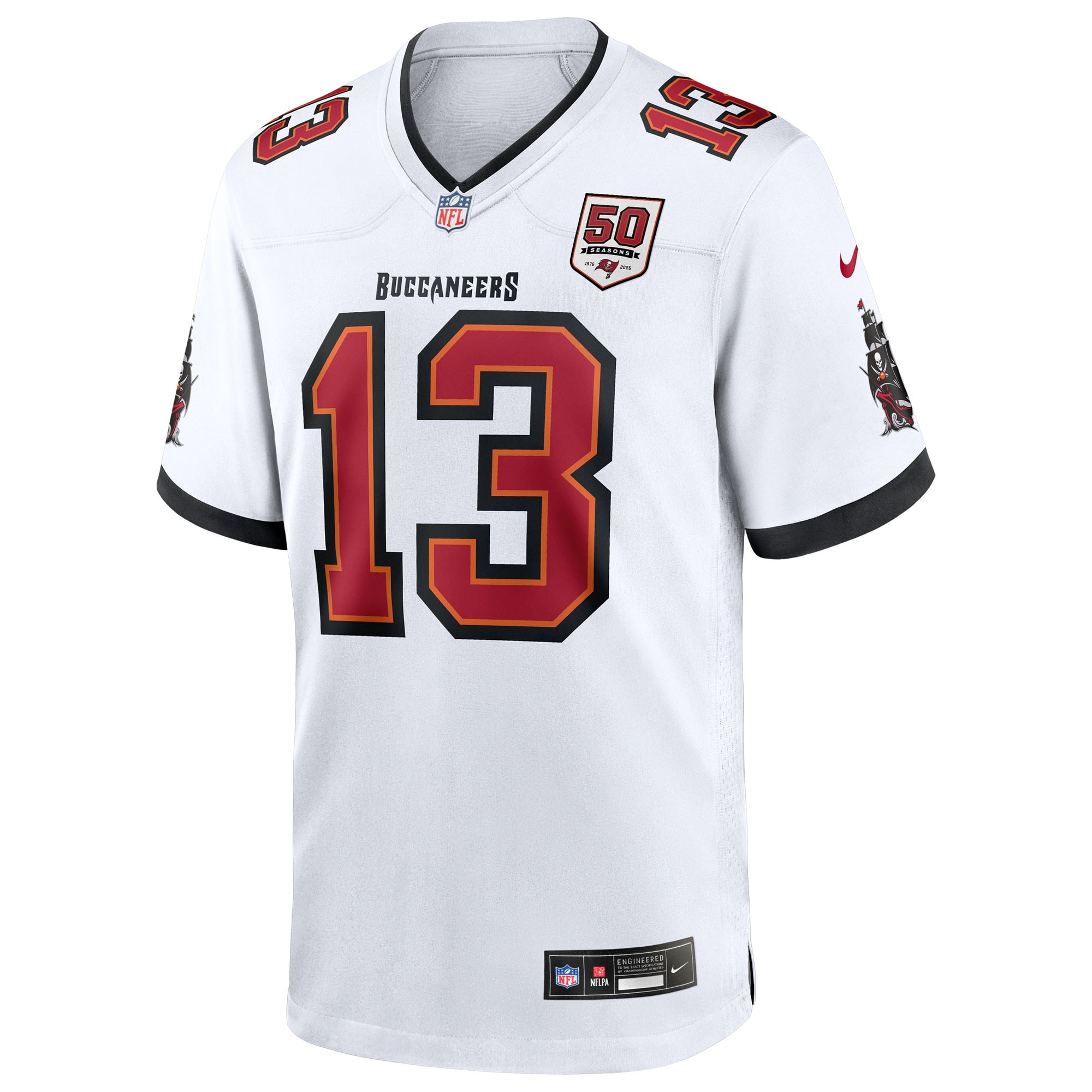 Mike Evans Tampa Bay Buccaneers Nike 50th Season White Game Jersey – White Clowdercats