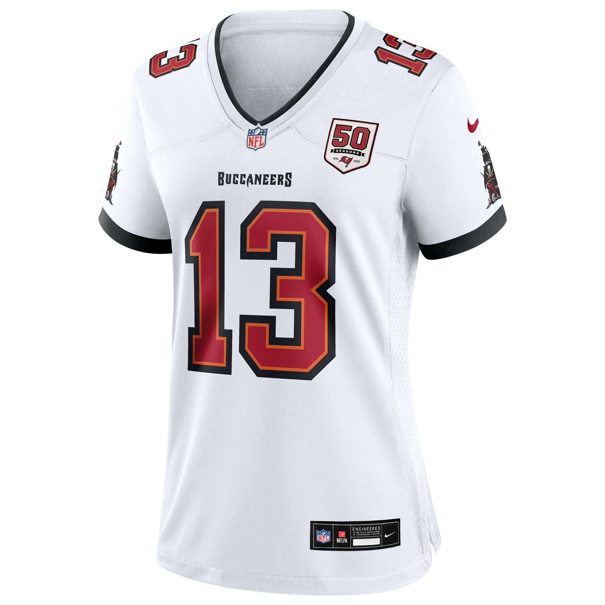 Mike Evans Tampa Bay Buccaneers Nike Women’s 50th Season White Game Jersey – White Clowdercats