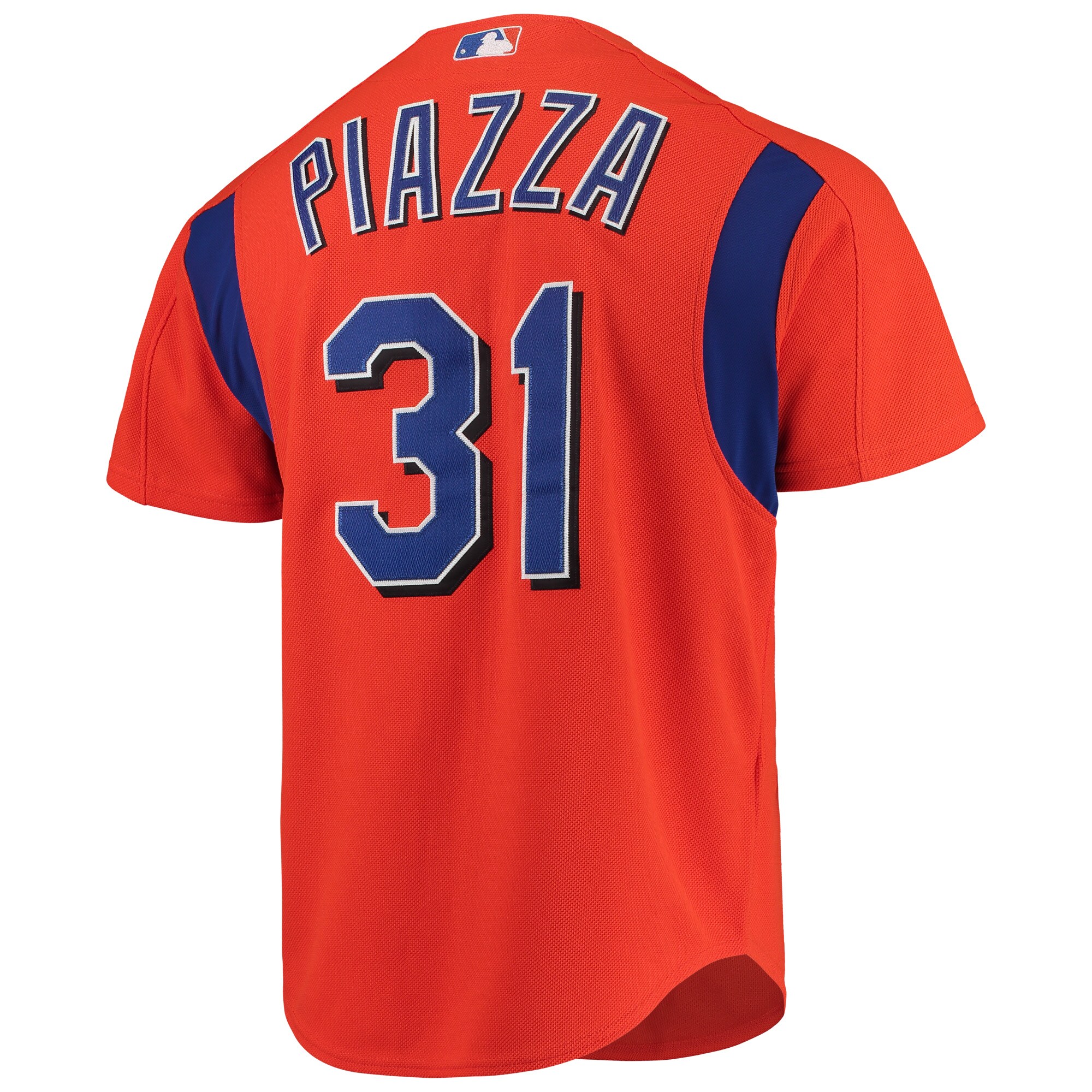 Mike Piazza New York Mets Mitchell & Ness Cooperstown Collection Mesh Batting Practice Button-Up Jersey – Orange