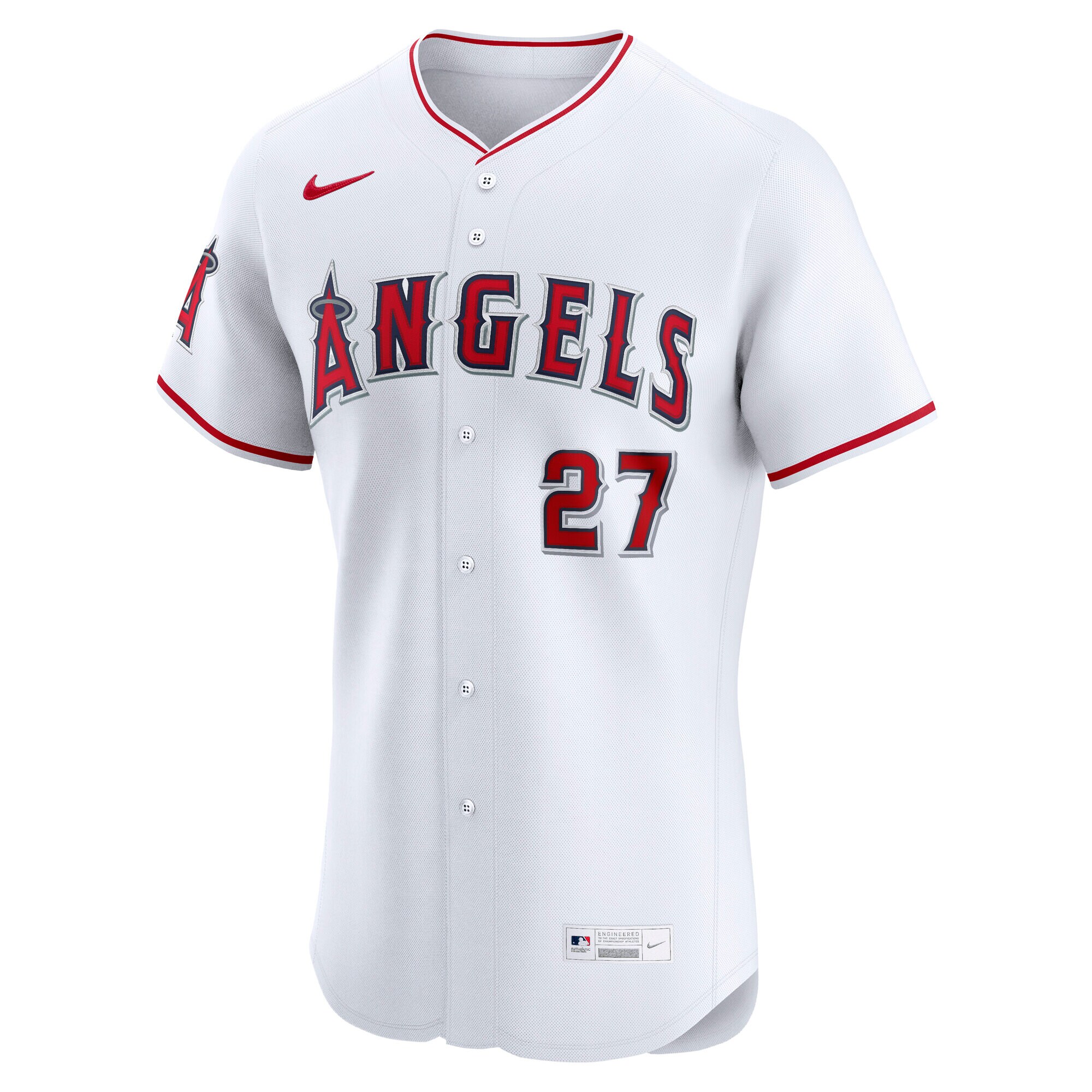 Mike Trout Los Angeles Angels Nike Home ElitePlayer Jersey – White