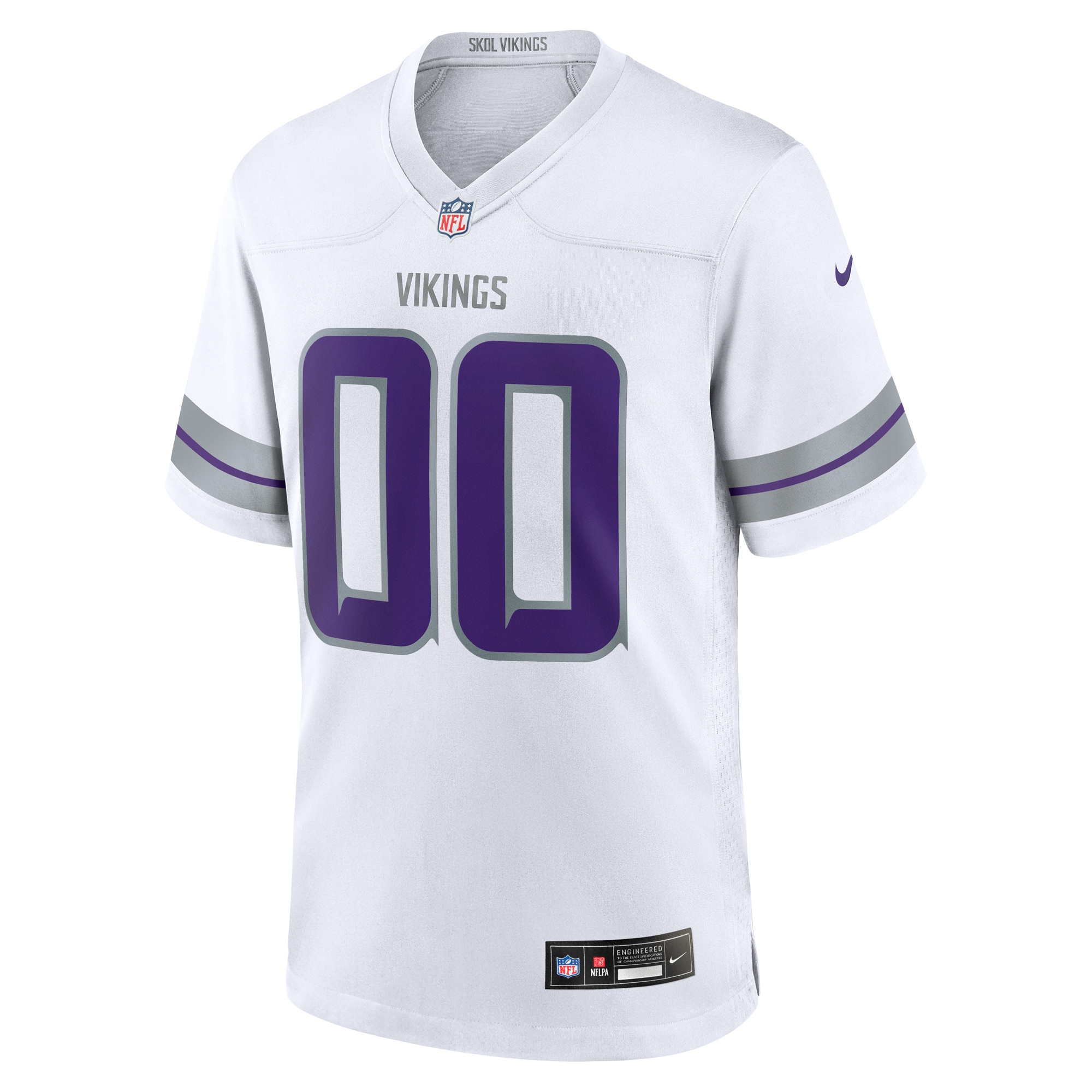 Minnesota Vikings Nike Alternate Custom Game Jersey – White Clowdercats