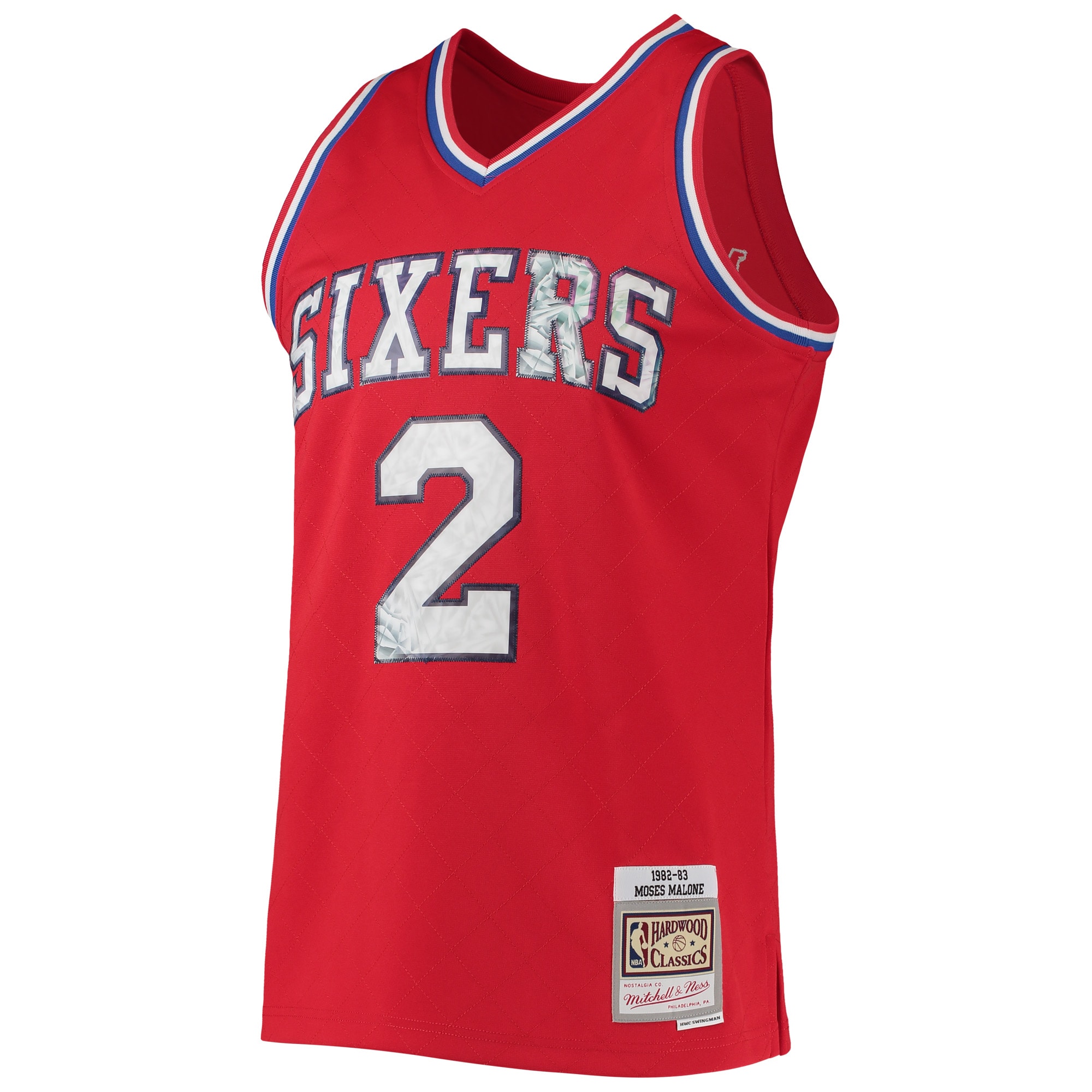 Moses Malone Philadelphia 76ers Mitchell & Ness 1982/83 Hardwood Classics NBA 75th Anniversary Diamond Swingman Jersey – Red Clowdercats