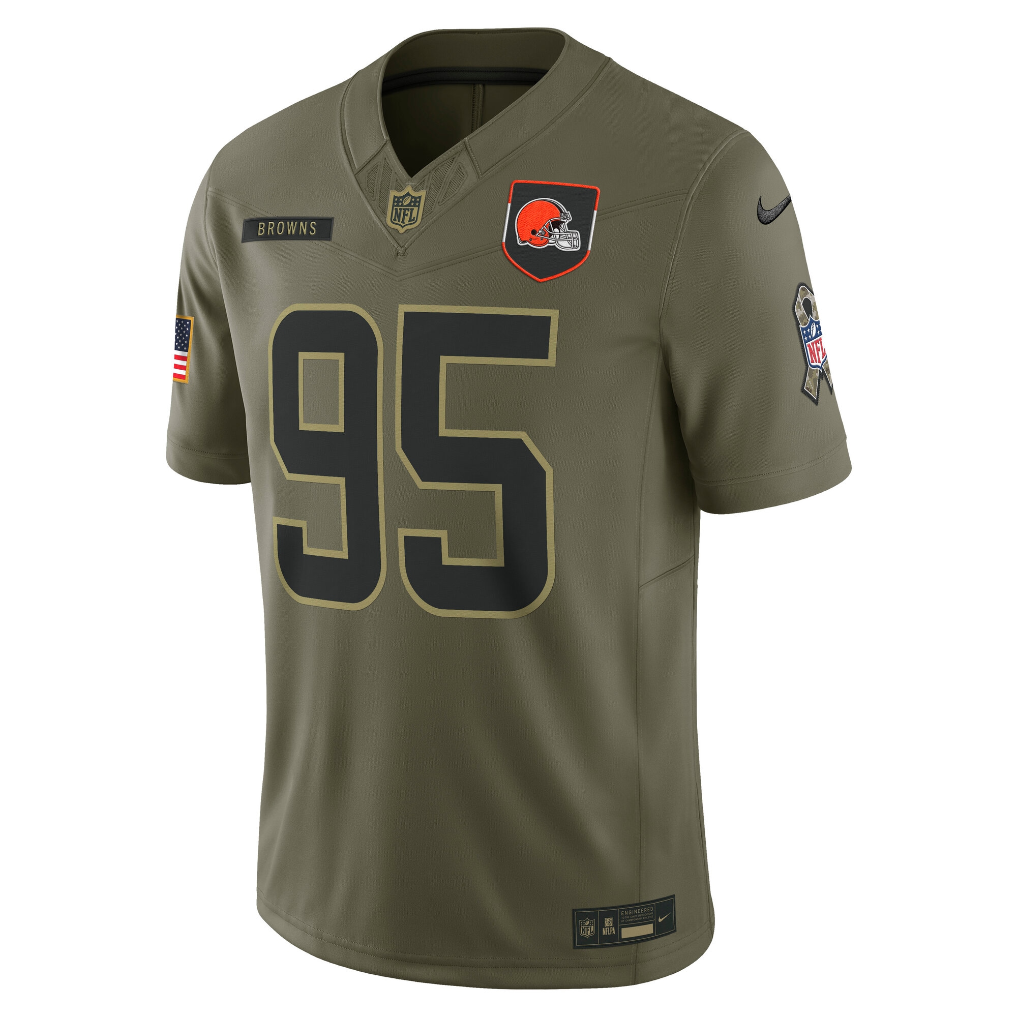 Myles Garrett Cleveland Browns Nike 2025 Salute to Service Limited Jersey – Olive Clowdercats