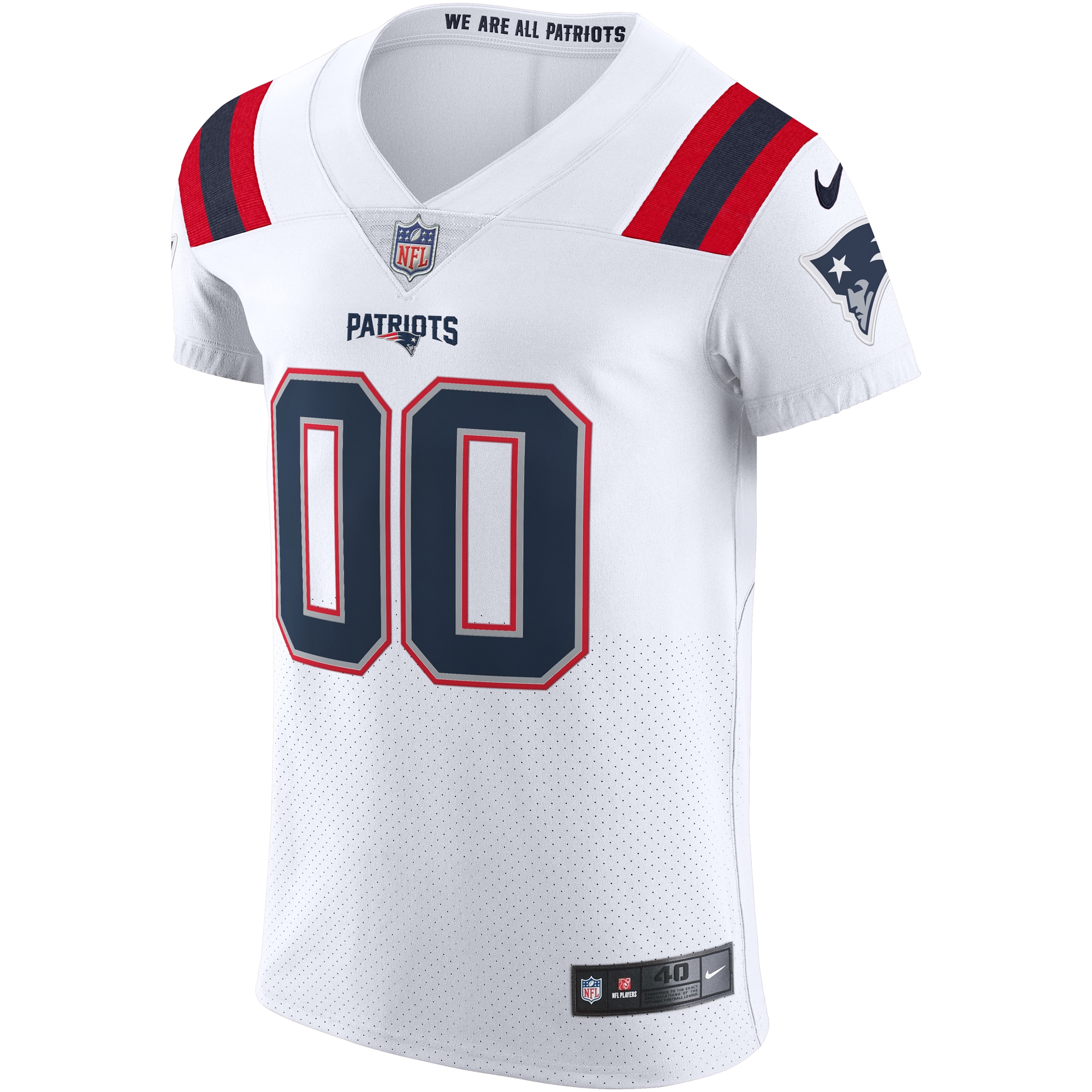 New England Patriots Nike Vapor Elite Custom Jersey – White Clowdercats