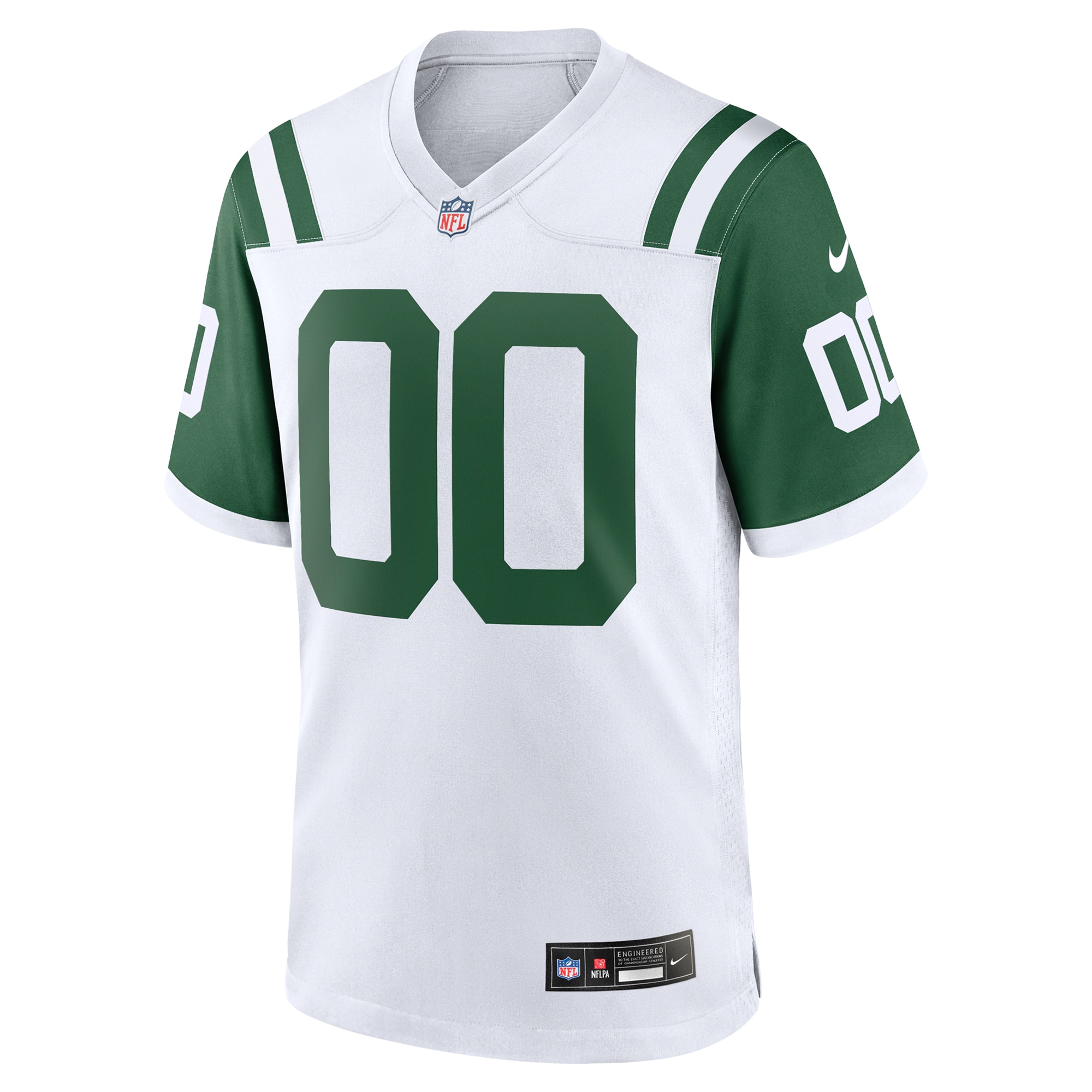 New York Jets Nike Classic Alternate Custom Replica Jersey – White Clowdercats