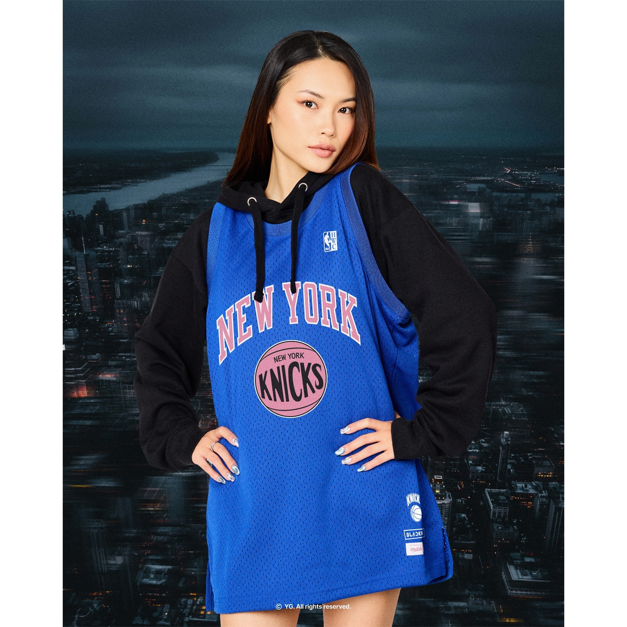 New York Knicks Mitchell & Ness x BLACKPINK Hardwood Classics Swingman Jersey – Blue – Limited Edition Clowdercats
