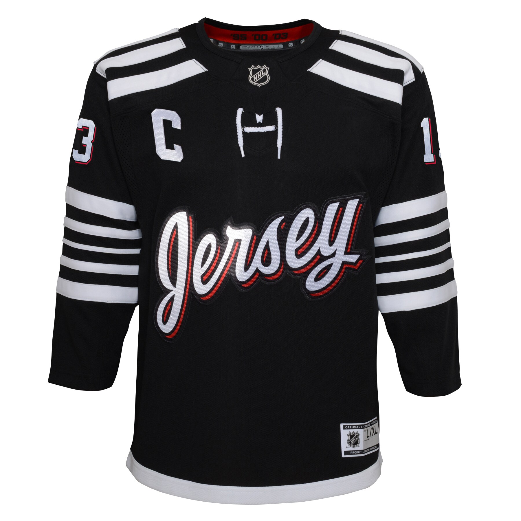 Nico Hischier New Jersey Devils Youth 2021/22 Alternate Premier Player Jersey – Black Clowdercats