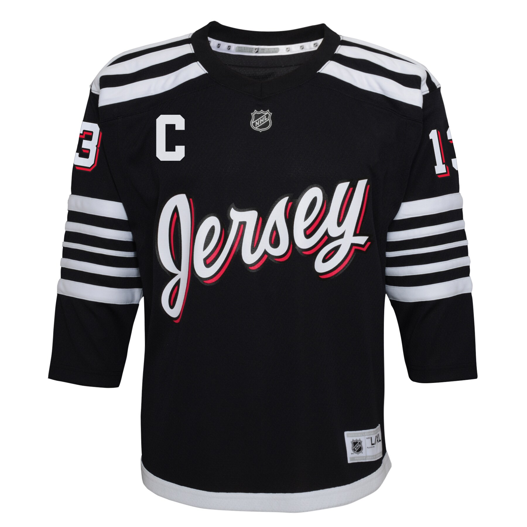 Nico Hischier New Jersey Devils Youth 2021/22 Alternate Replica Player Jersey – Black Clowdercats