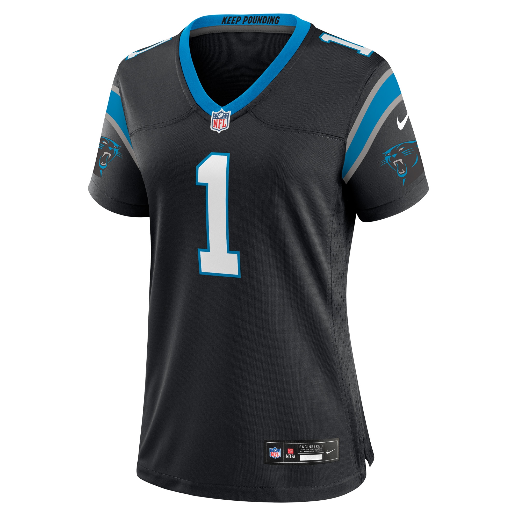 Number 1 Bride Carolina Panthers Nike Women’s Game Jersey – Black Clowdercats