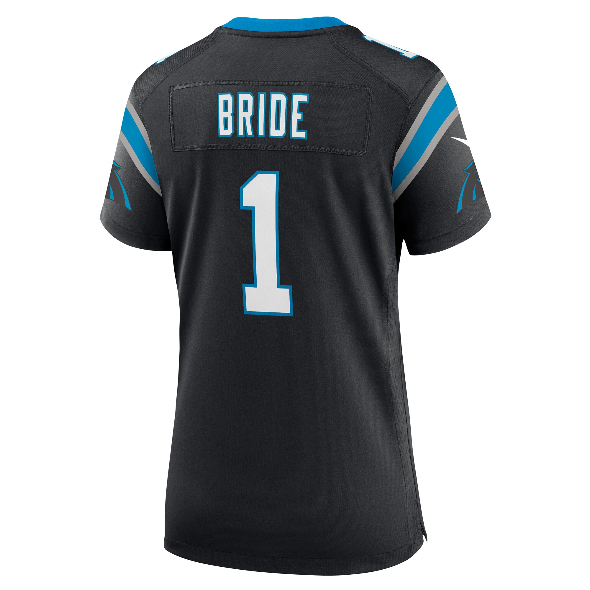 Number 1 Bride Carolina Panthers Nike Women’s Game Jersey – Black Clowdercats