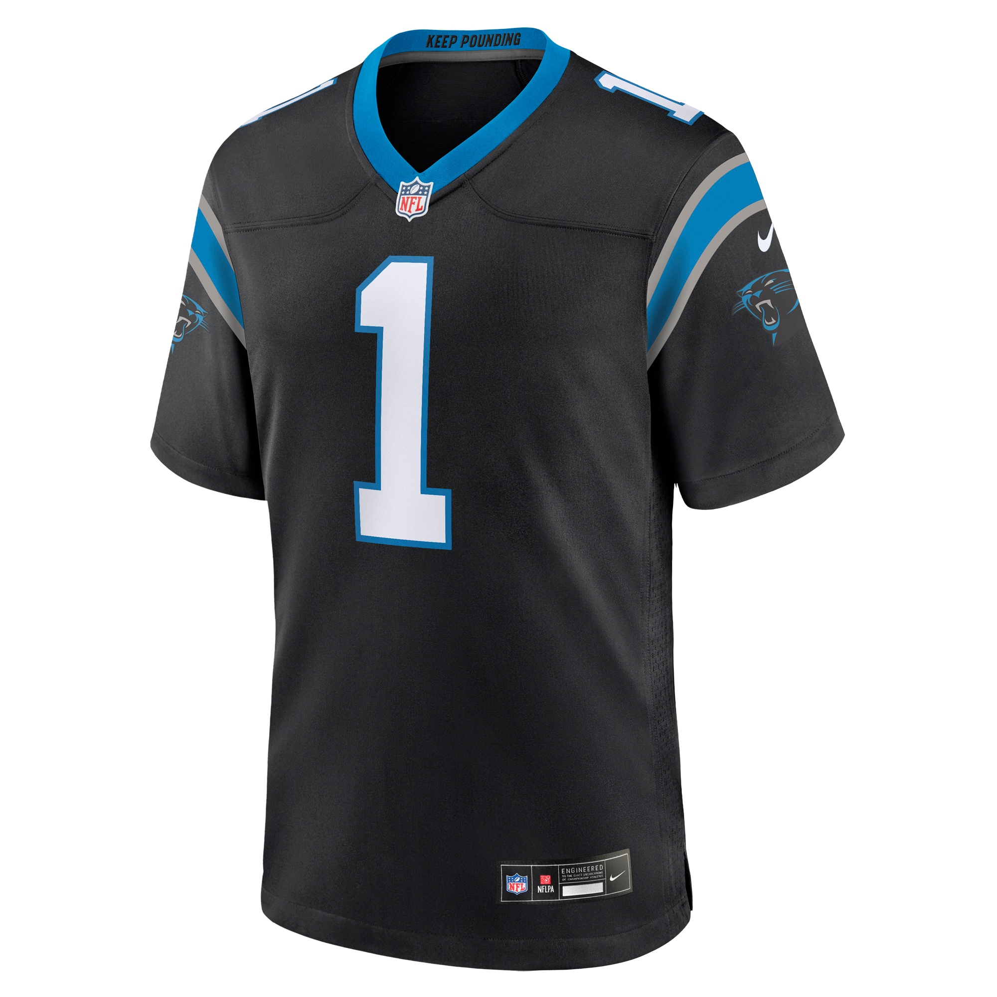 Number 1 Dad Carolina Panthers Nike Game Jersey – Black Clowdercats
