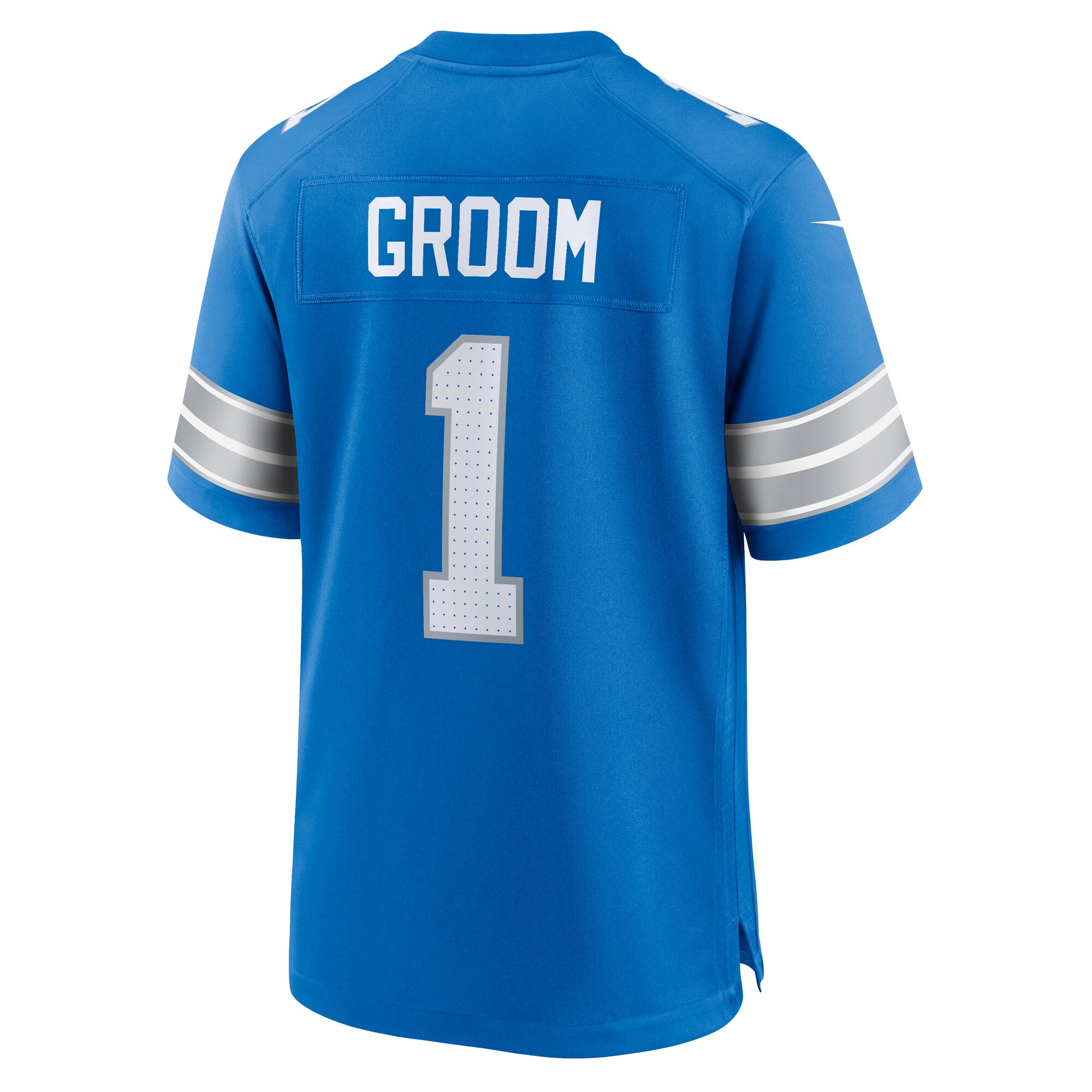 Number 1 Groom Detroit Lions Nike Game Jersey – Blue Clowdercats