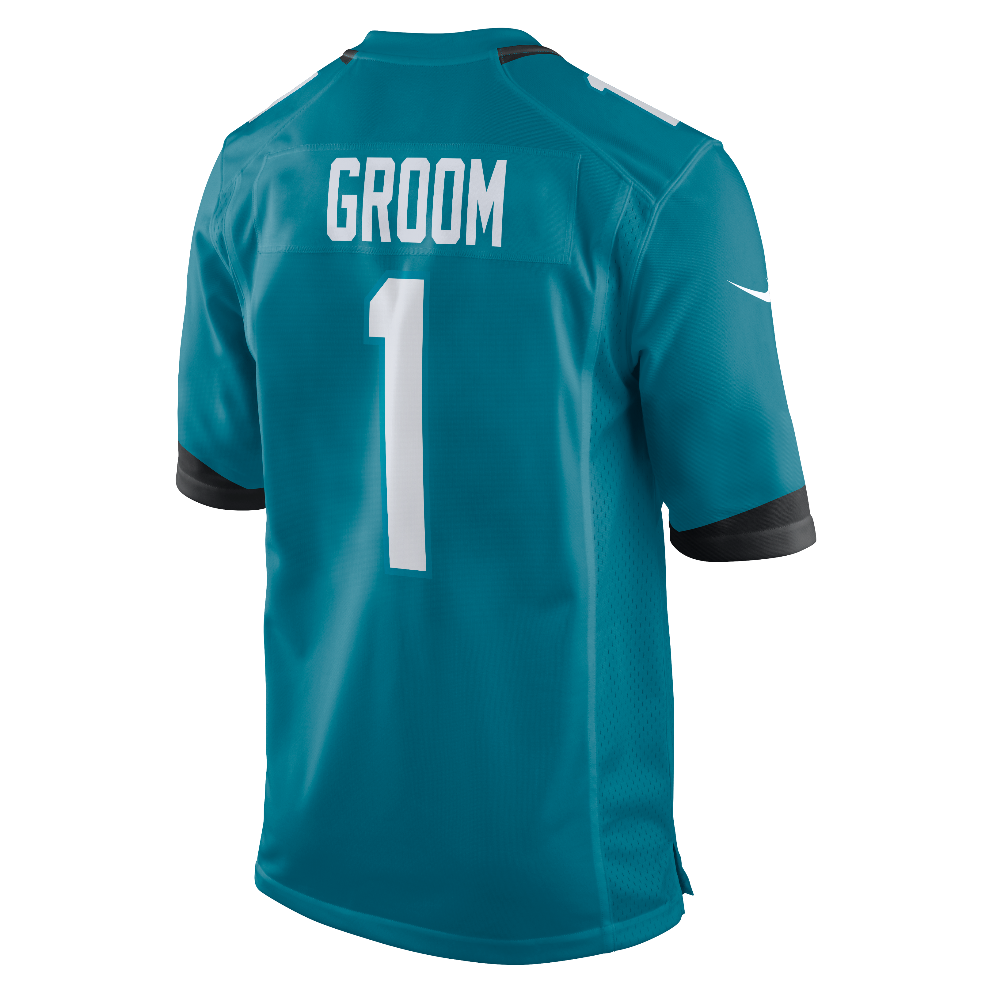 Number 1 Groom Jacksonville Jaguars Nike Game Jersey – Teal Clowdercats