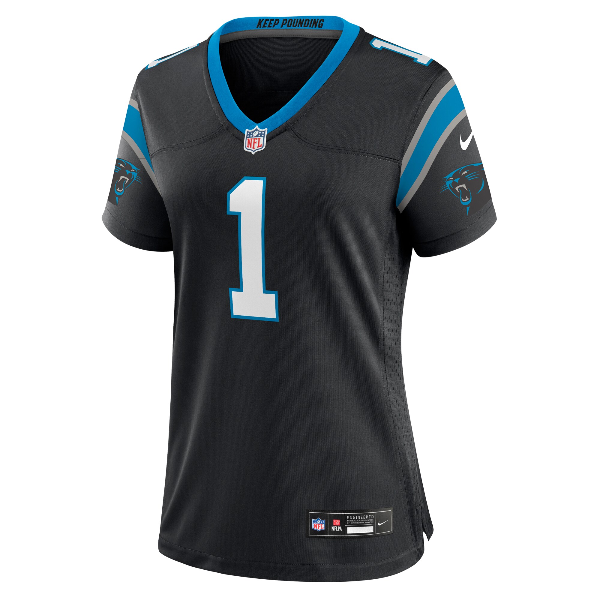 Number 1 Mom Carolina Panthers Nike Women’s Game Jersey – Black Clowdercats