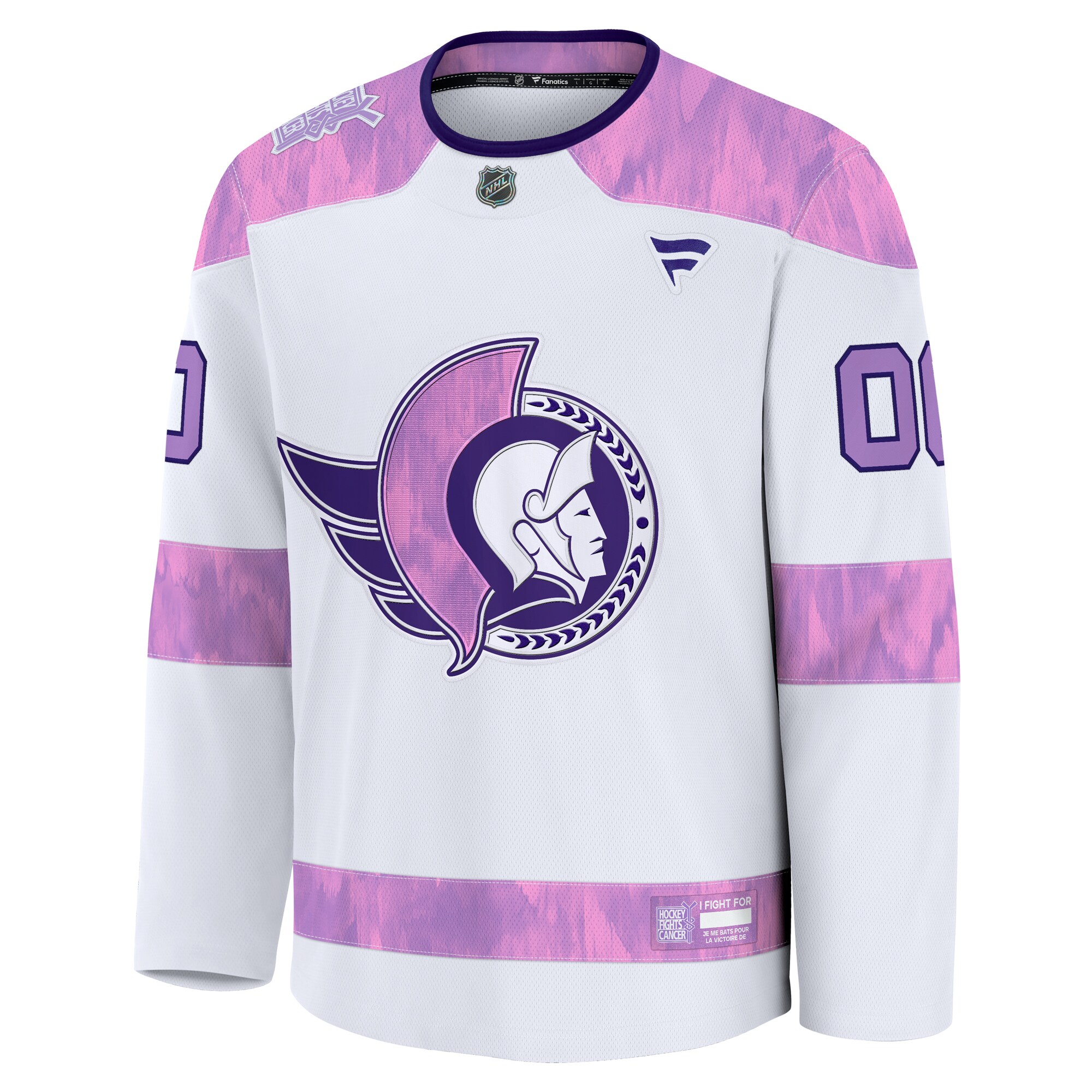 Ottawa Senators Fanatics 2024 Hockey Fights Cancer Custom Practice Jersey – White Clowdercats