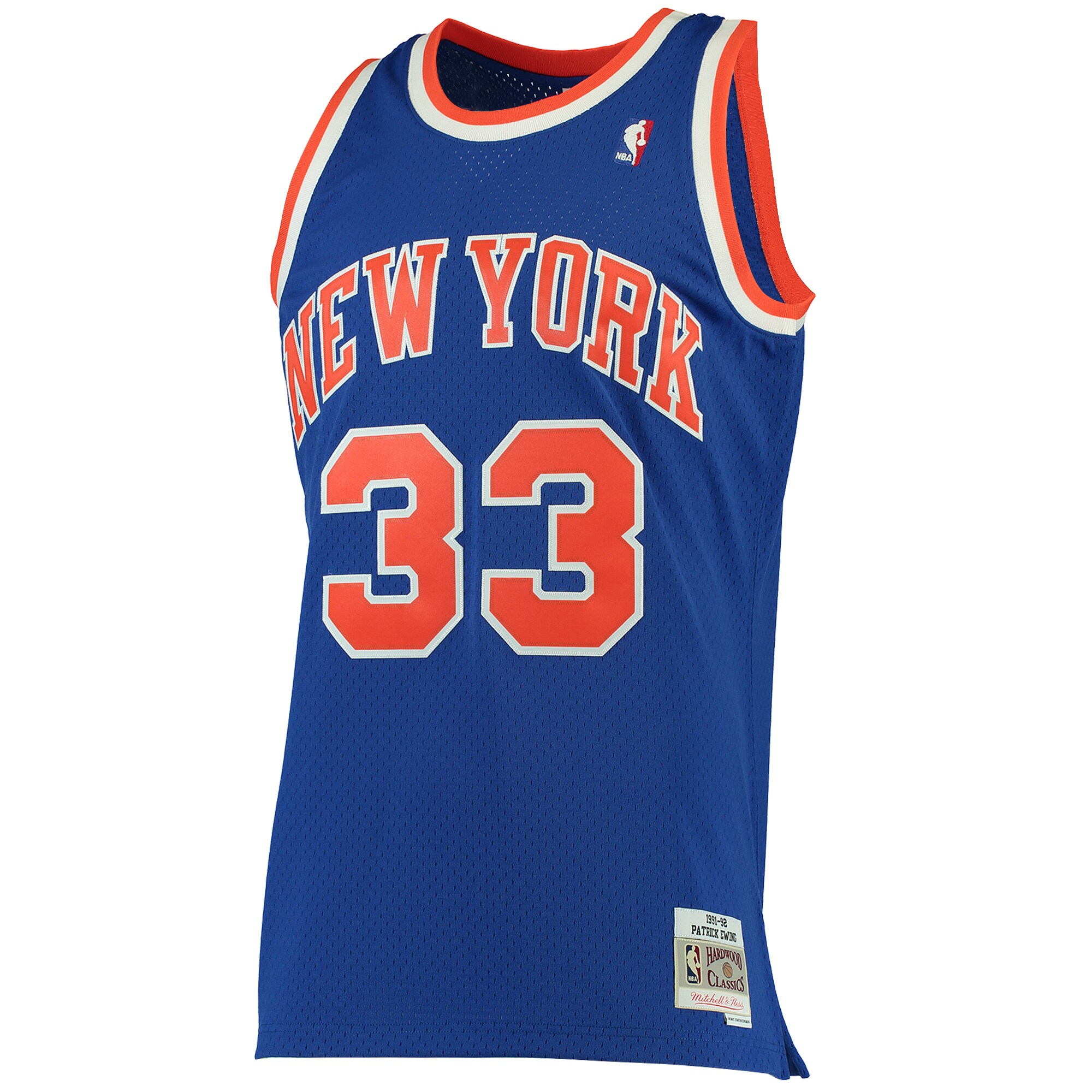 Patrick Ewing New York Knicks Mitchell & Ness 1991/92 Hardwood Classics Swingman Jersey – Blue Clowdercats