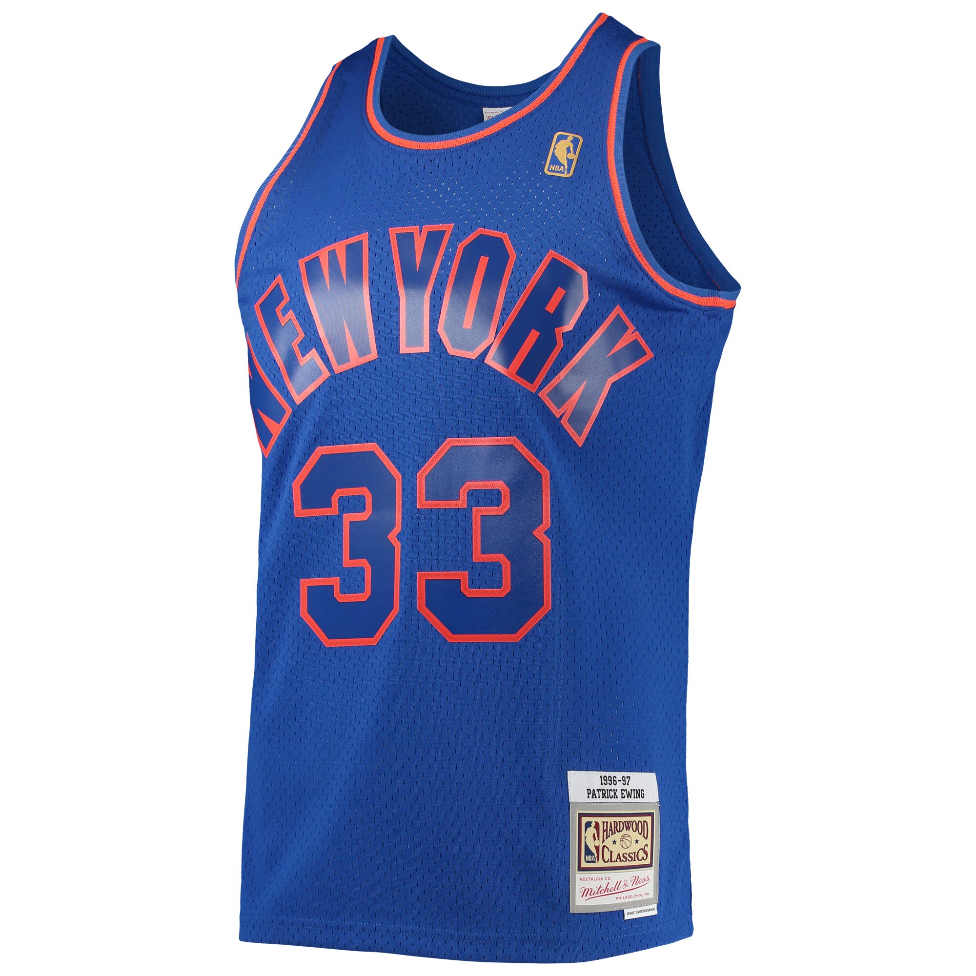 Patrick Ewing New York Knicks Mitchell & Ness 1996/97 Hardwood Classics Swingman Jersey – Blue Clowdercats